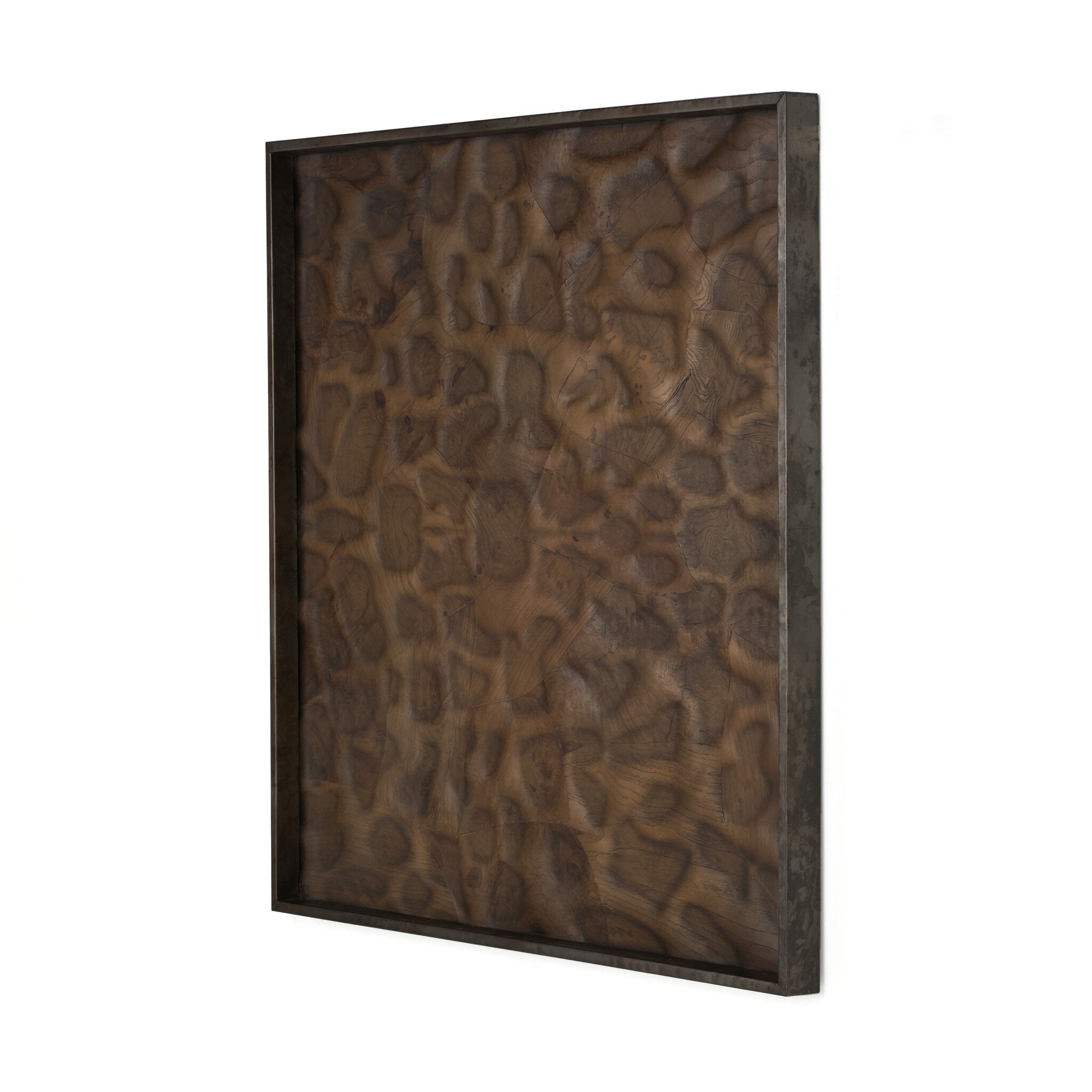 Four Hands Wyler Wall Panel — Textured Walnut-Rust Aluminum