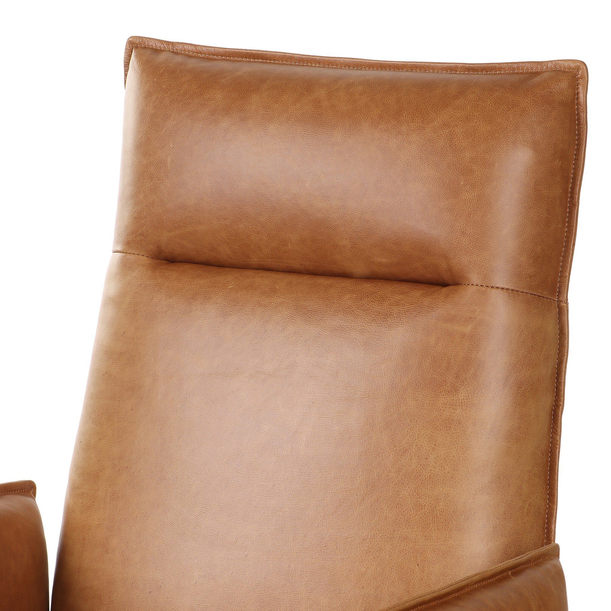 Four Hands Lionel Desk Chair — Chaps Saddle-Stainless Steel