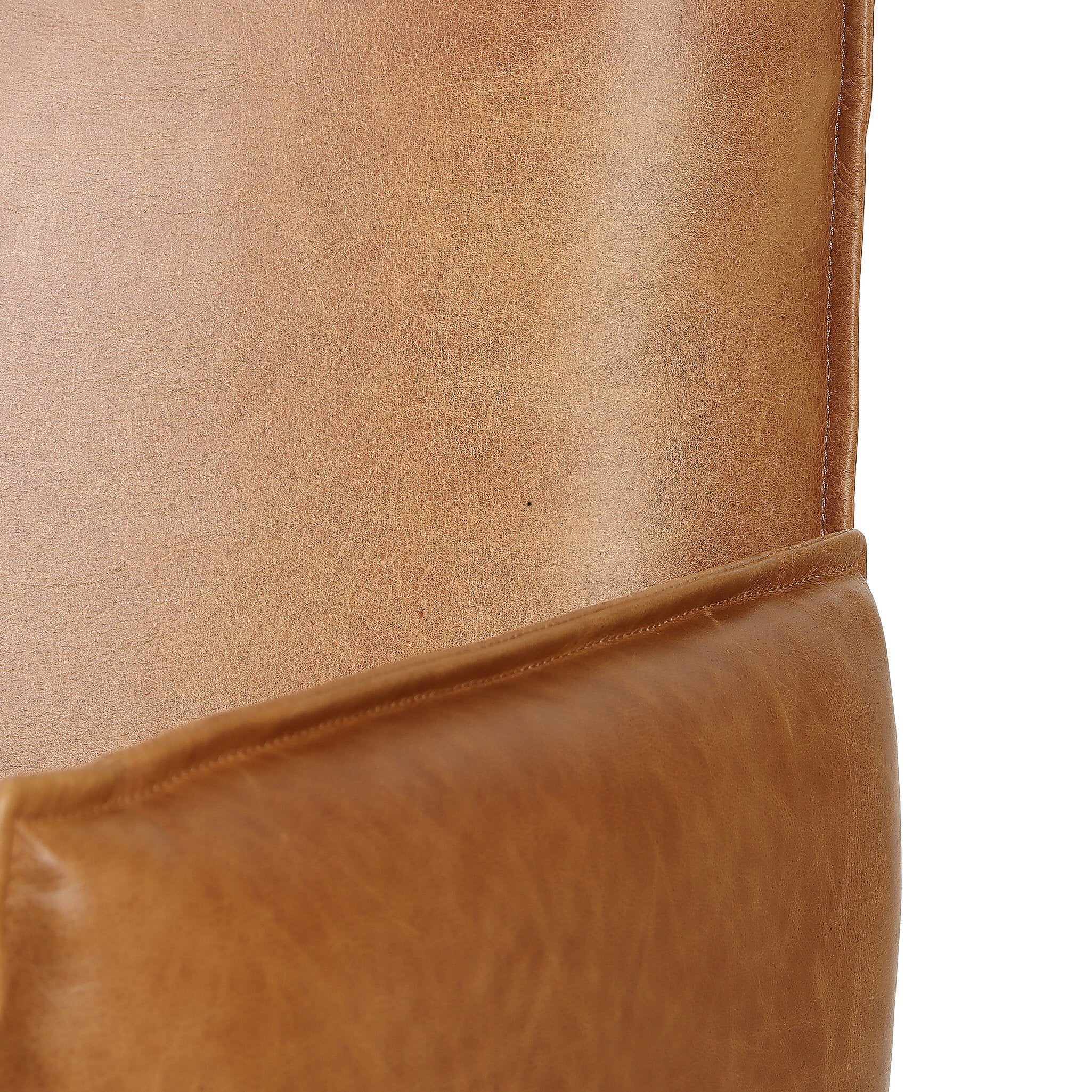 Four Hands Lionel Desk Chair — Chaps Saddle-Stainless Steel