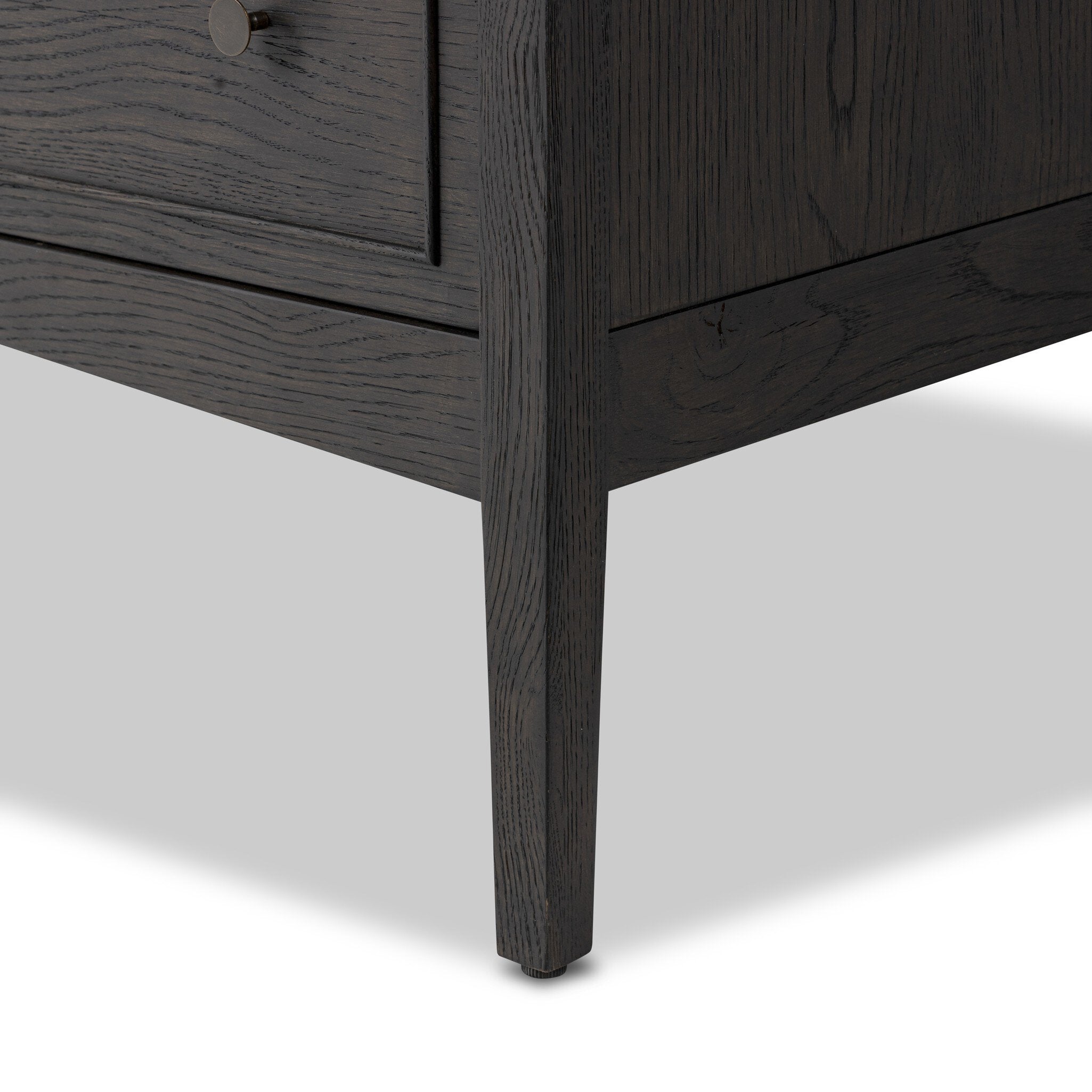 Four Hands Maggie 6 Drawer Dresser — Smoked Black Oak-Smoked Black Oak Veneer-Bronze Antimony