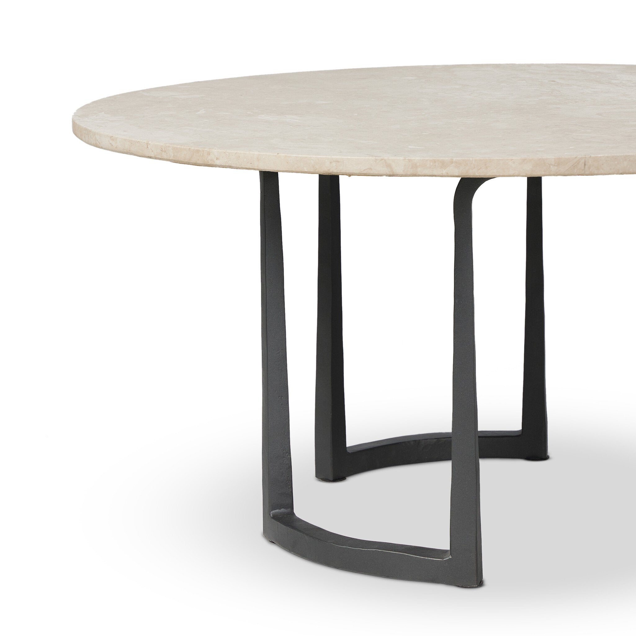 Four Hands Axtell Coffee Table — Lunar Marble-Hammered Gunmetal