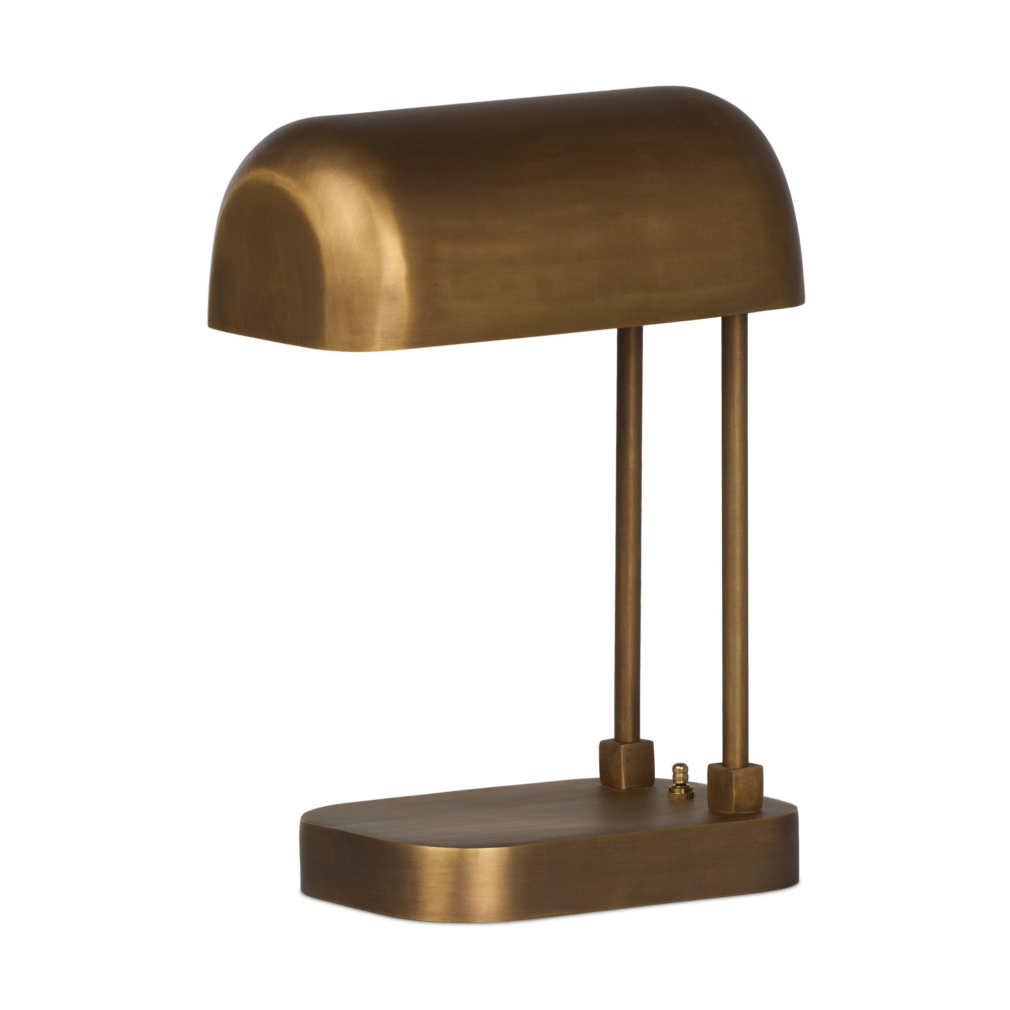 Four Hands Merlin Table Lamp — Aged Antique Brass-Black Cord