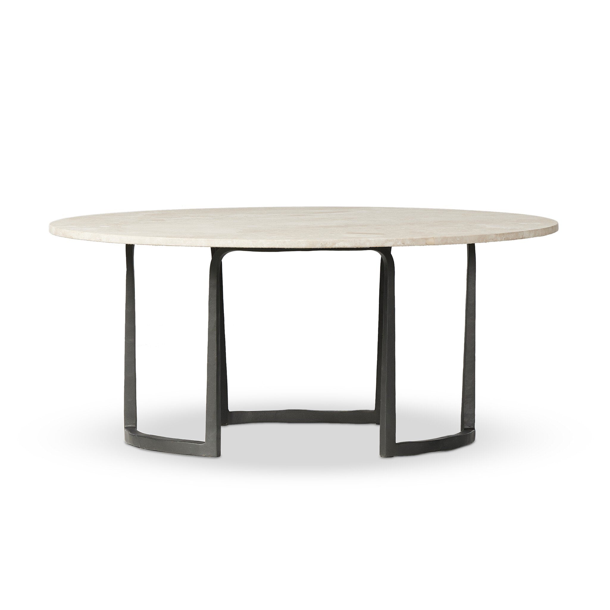 Four Hands Axtell Coffee Table — Lunar Marble-Hammered Gunmetal