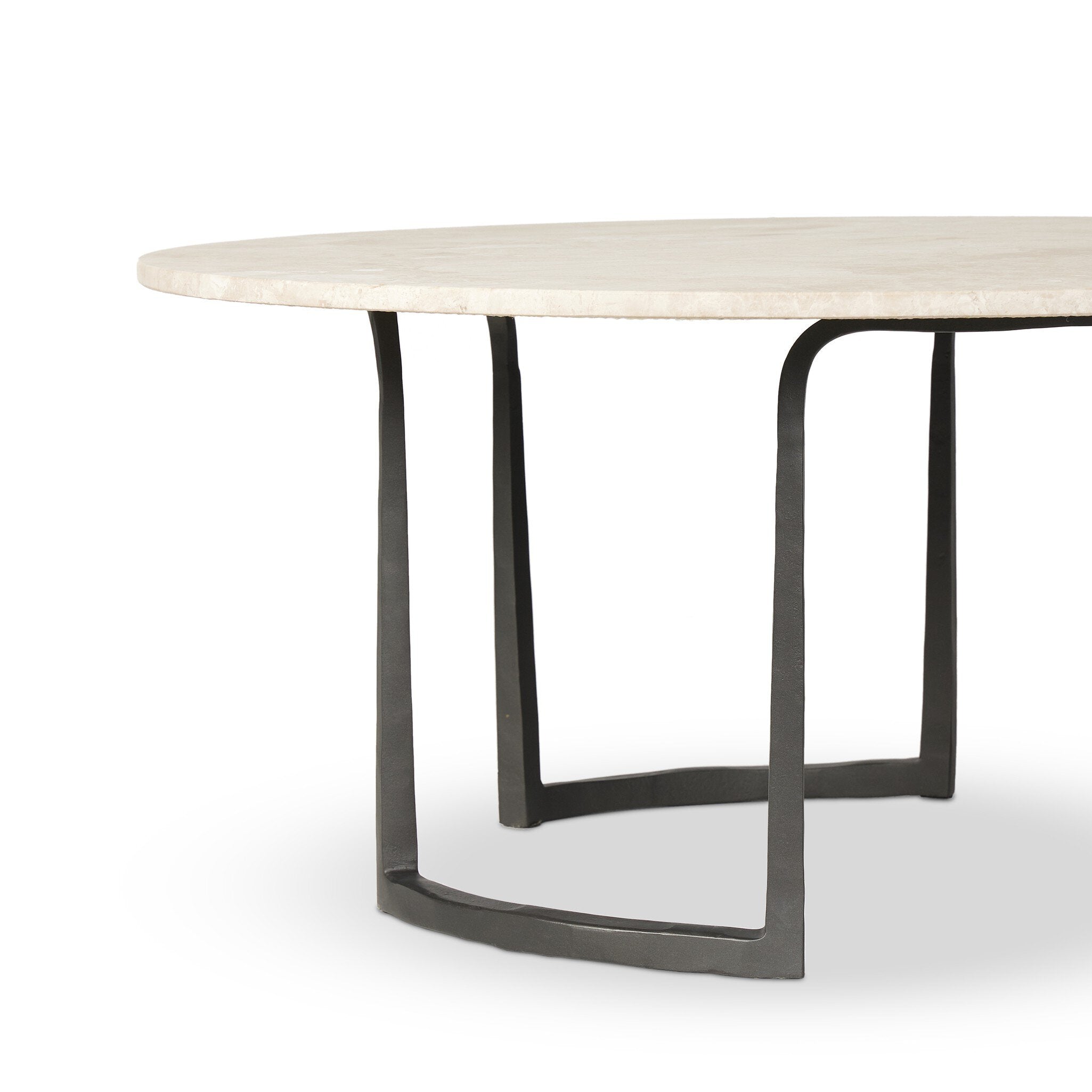 Four Hands Axtell Coffee Table — Lunar Marble-Hammered Gunmetal