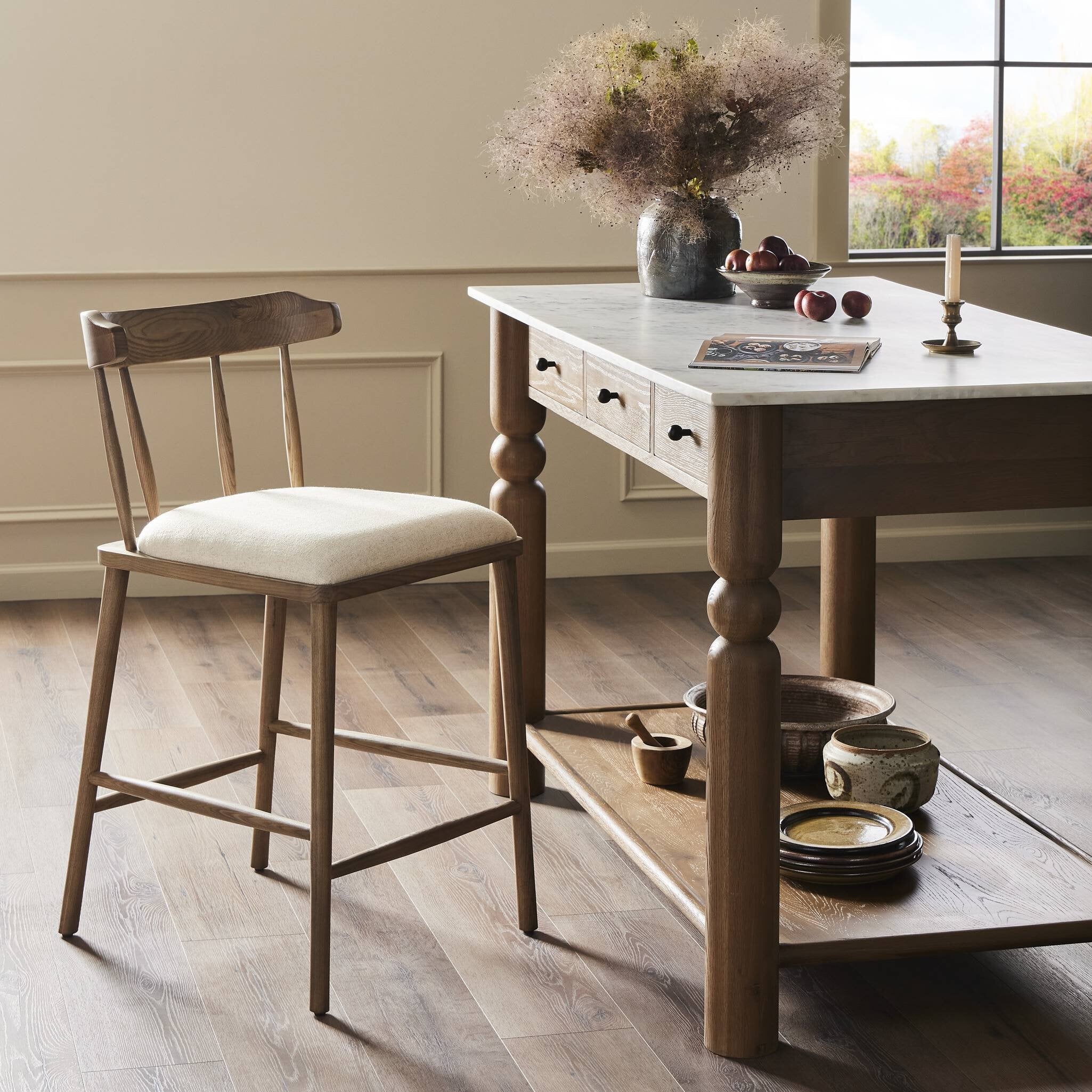 Four Hands Colter Counter Stool — Antwerp Natural-Amber Ash-Counter