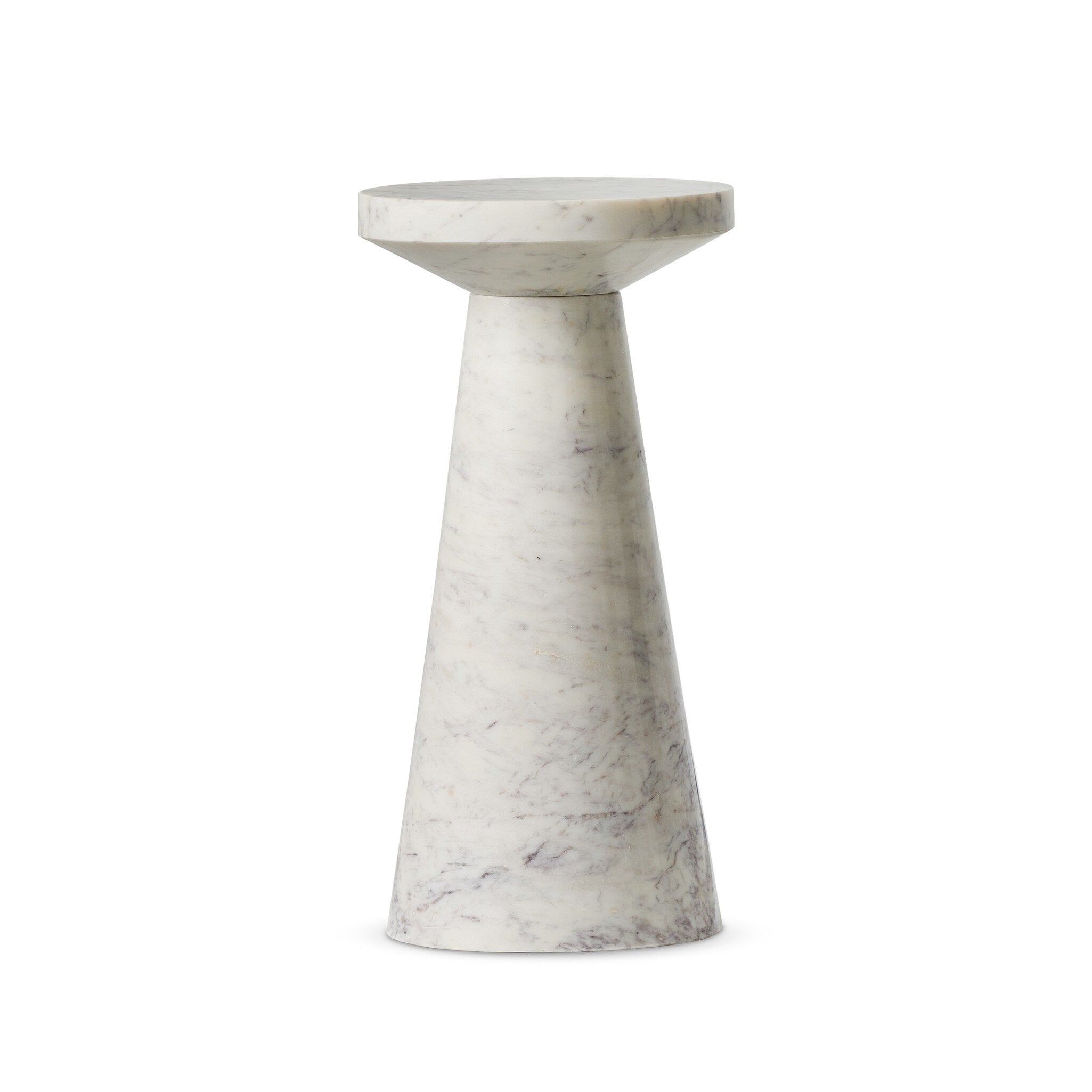 Four Hands Mabel Nesting End Table — Veined White Marble