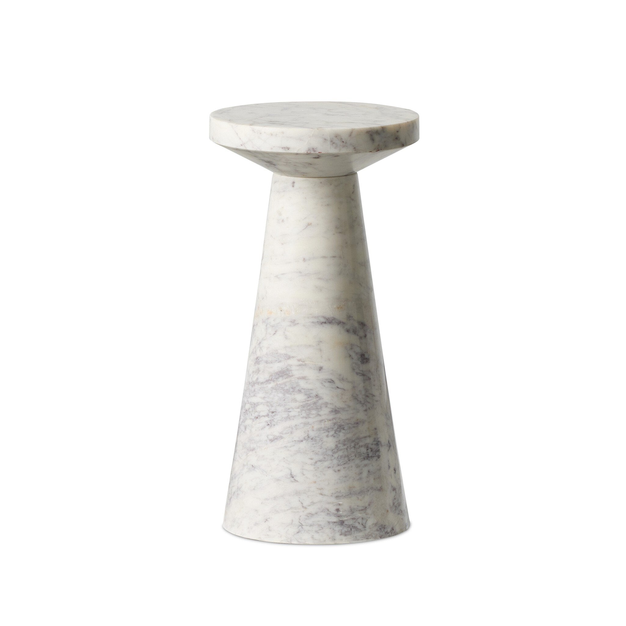 Four Hands Mabel Nesting End Table — Veined White Marble