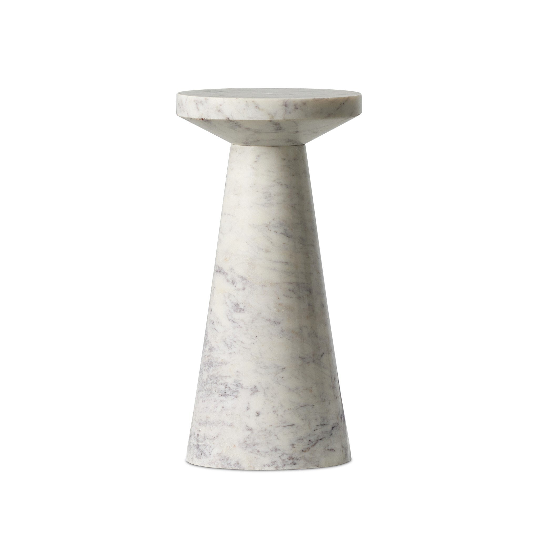 Four Hands Mabel Nesting End Table — Veined White Marble