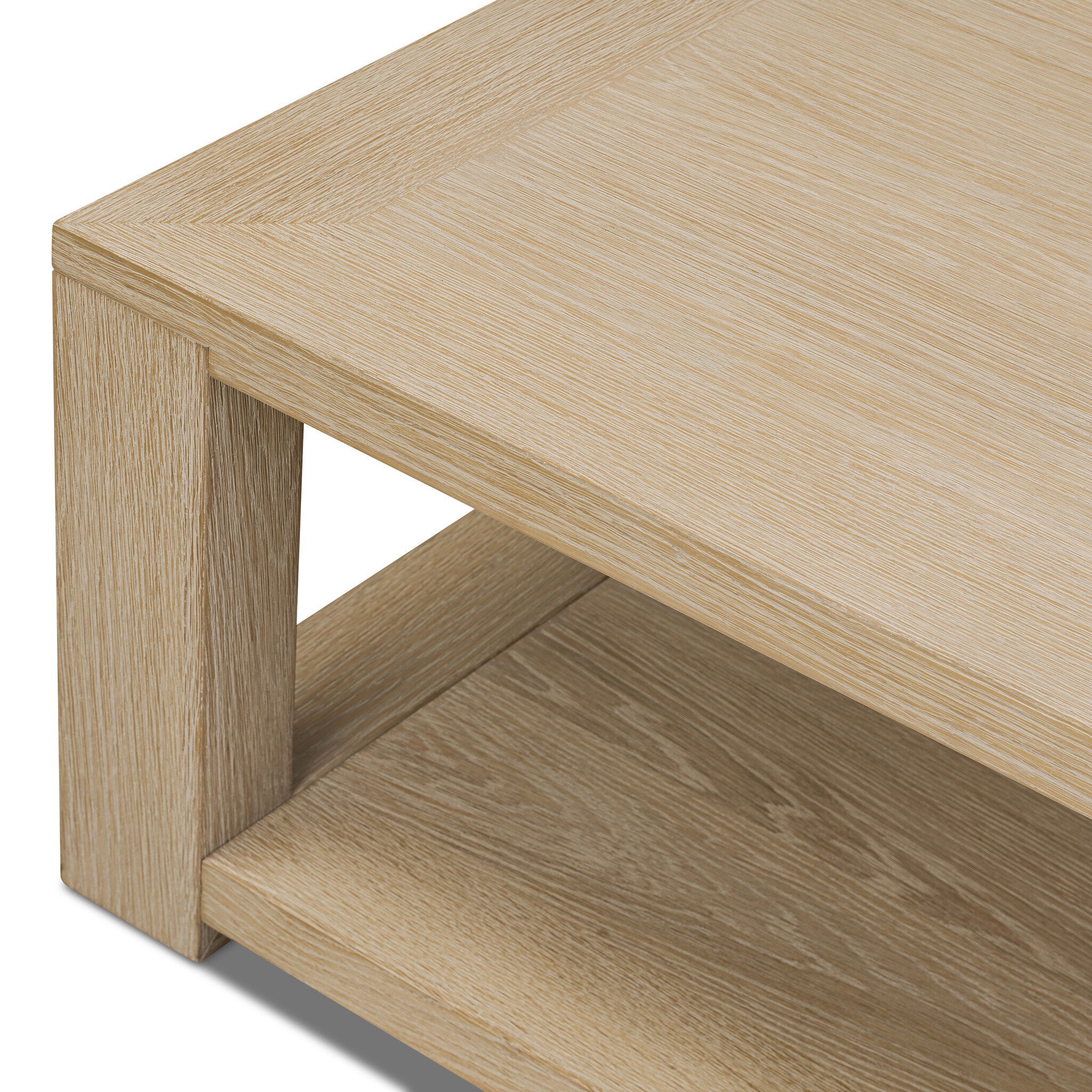 Four Hands Thomas Square Coffee Table — Bleached Oak Veneer