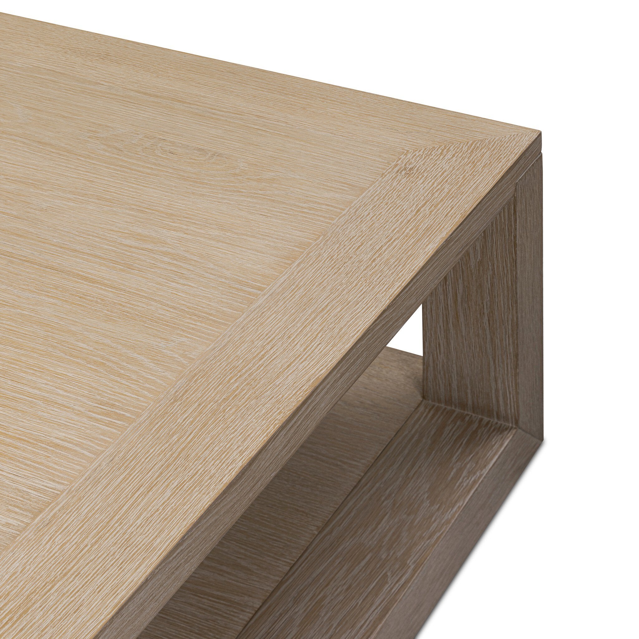 Four Hands Thomas Square Coffee Table — Bleached Oak Veneer
