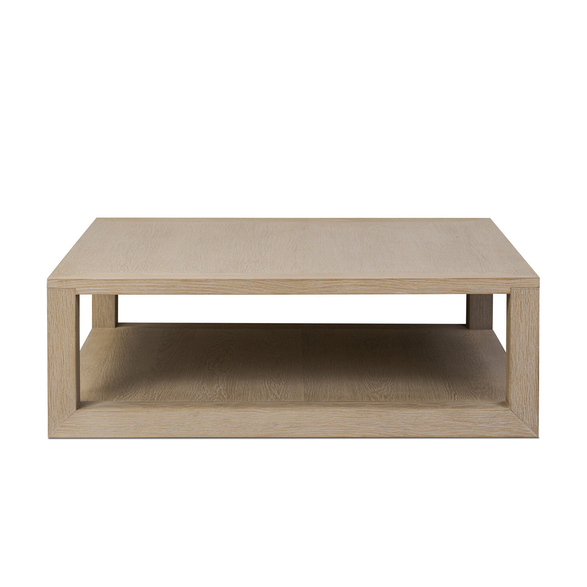 Four Hands Thomas Square Coffee Table — Bleached Oak Veneer