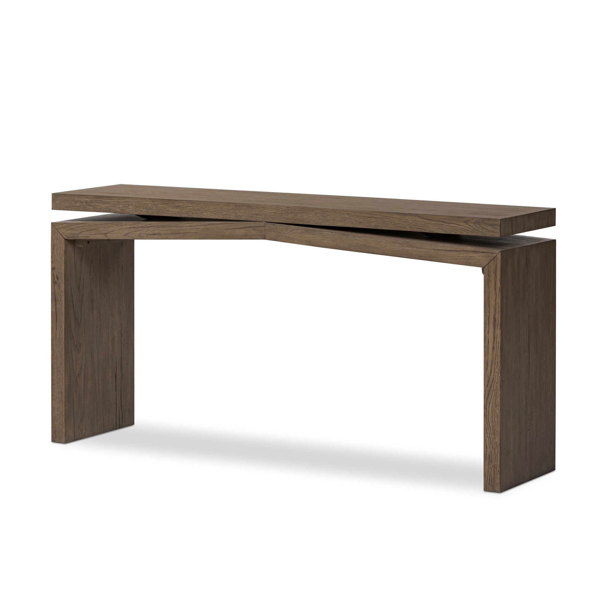 Four Hands Matthes Console Table - 60" — Rustic Grey Veneer