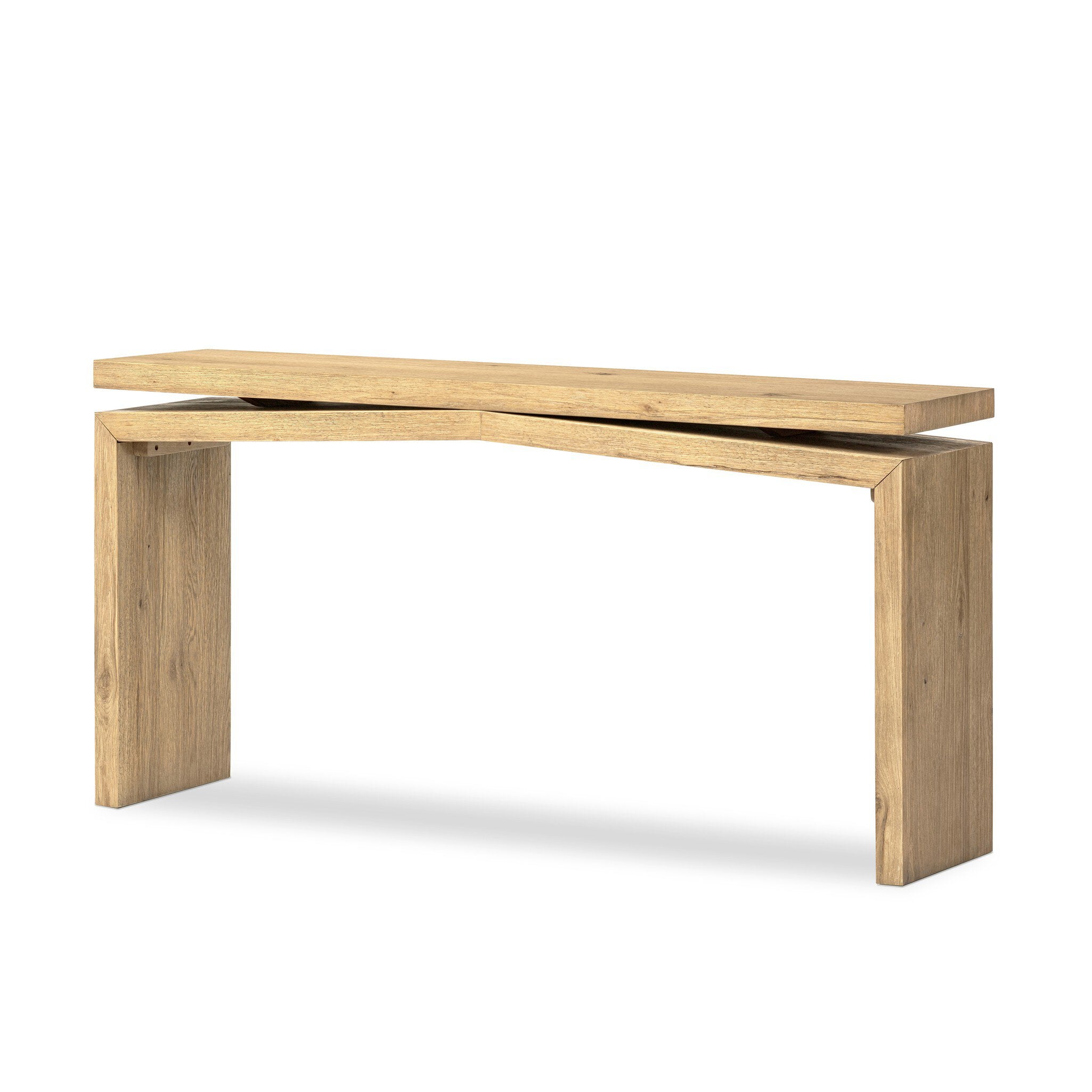 Four Hands Matthes Console Table - 60" — Worn Oak Veneer