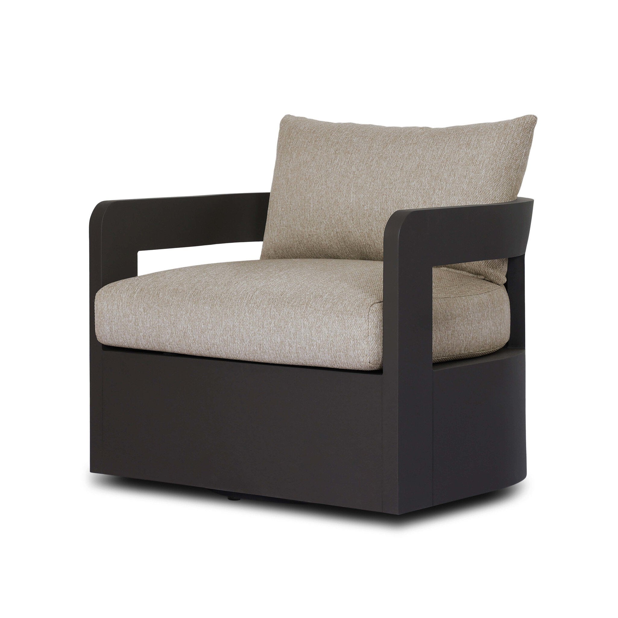 Four Hands Jackson Outdoor Metal Swivel Chair — Bronze-Concha Fog