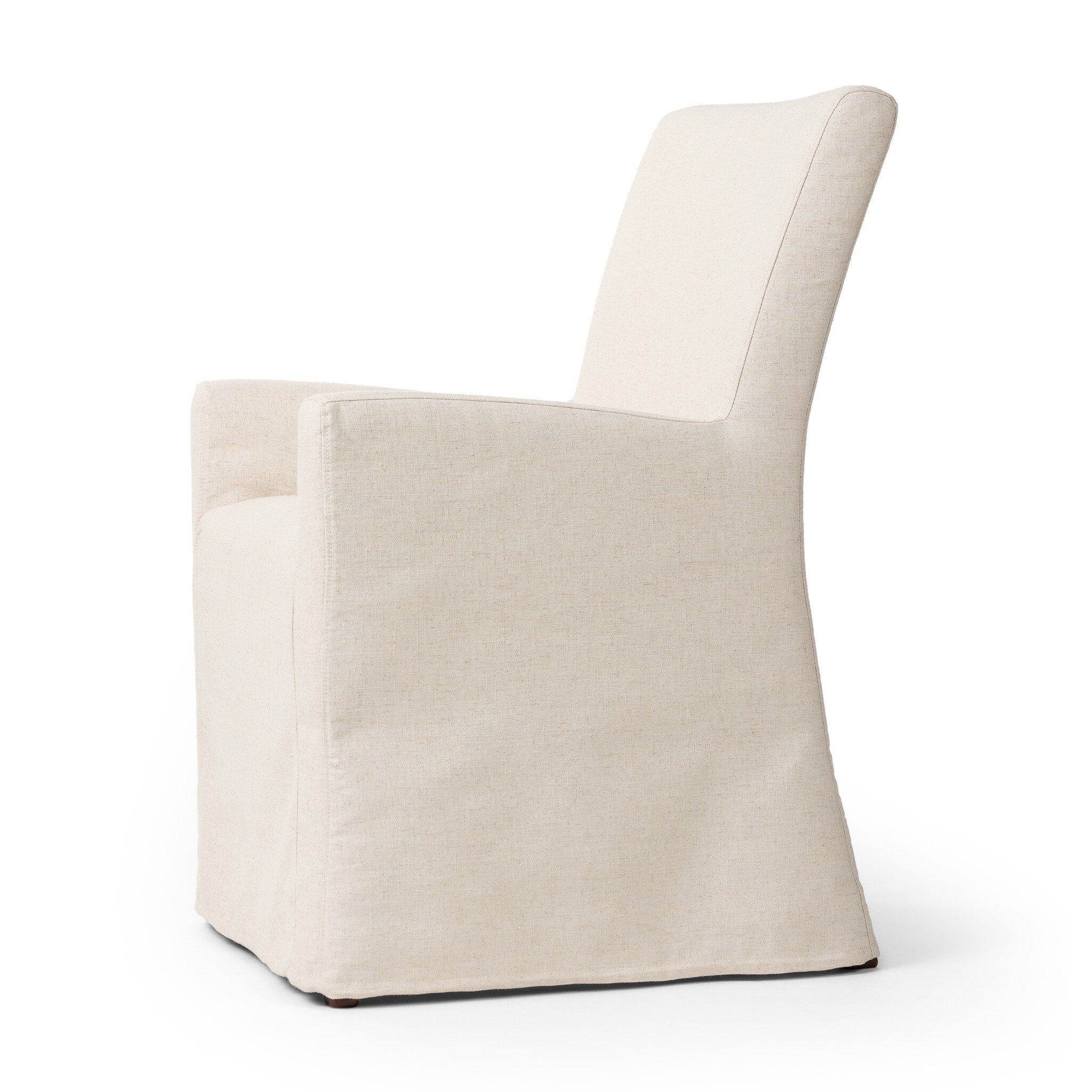 Four Hands Vista Slipcovered Dining Armchair — Savile Flax-Coffee Bean