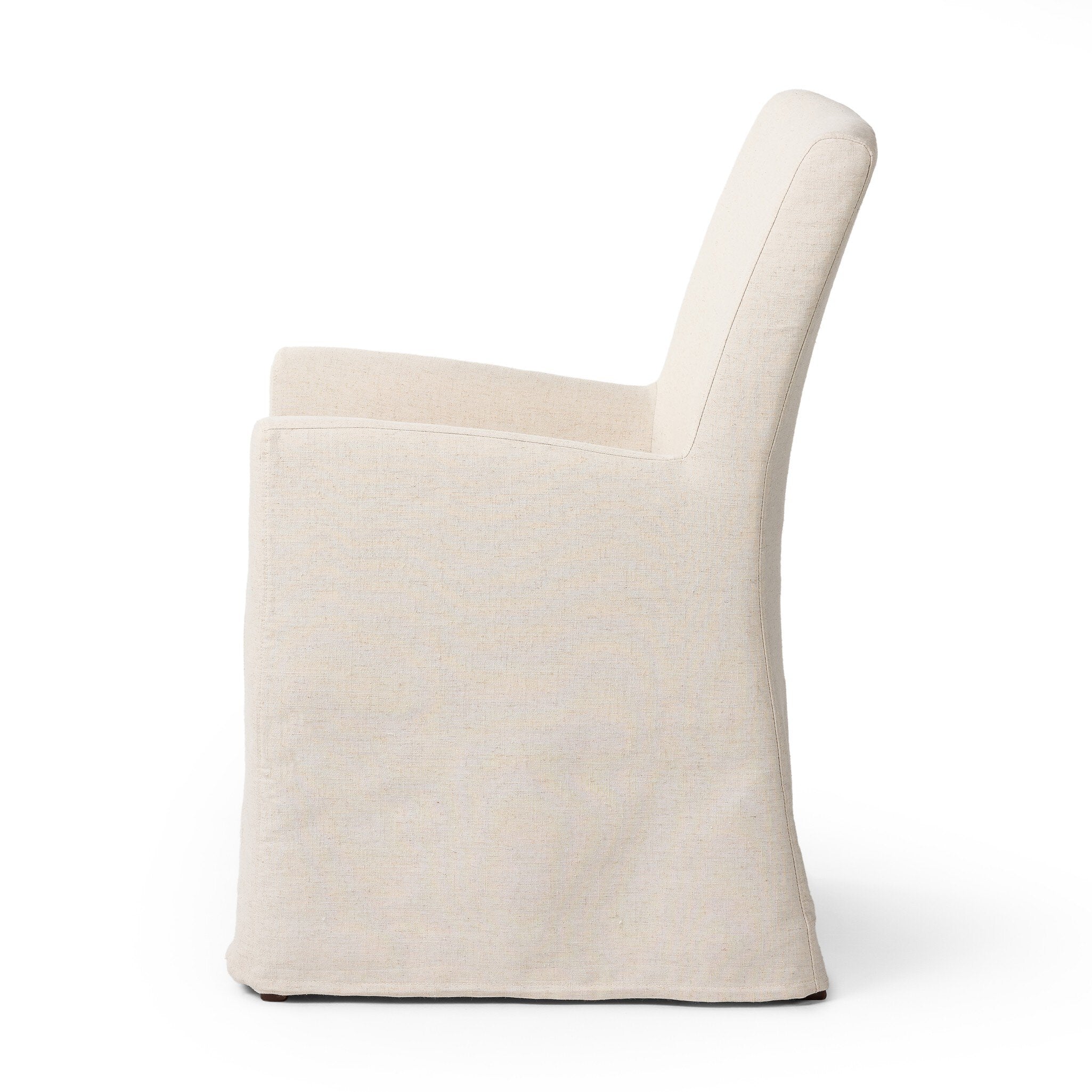 Four Hands Vista Slipcovered Dining Armchair — Savile Flax-Coffee Bean