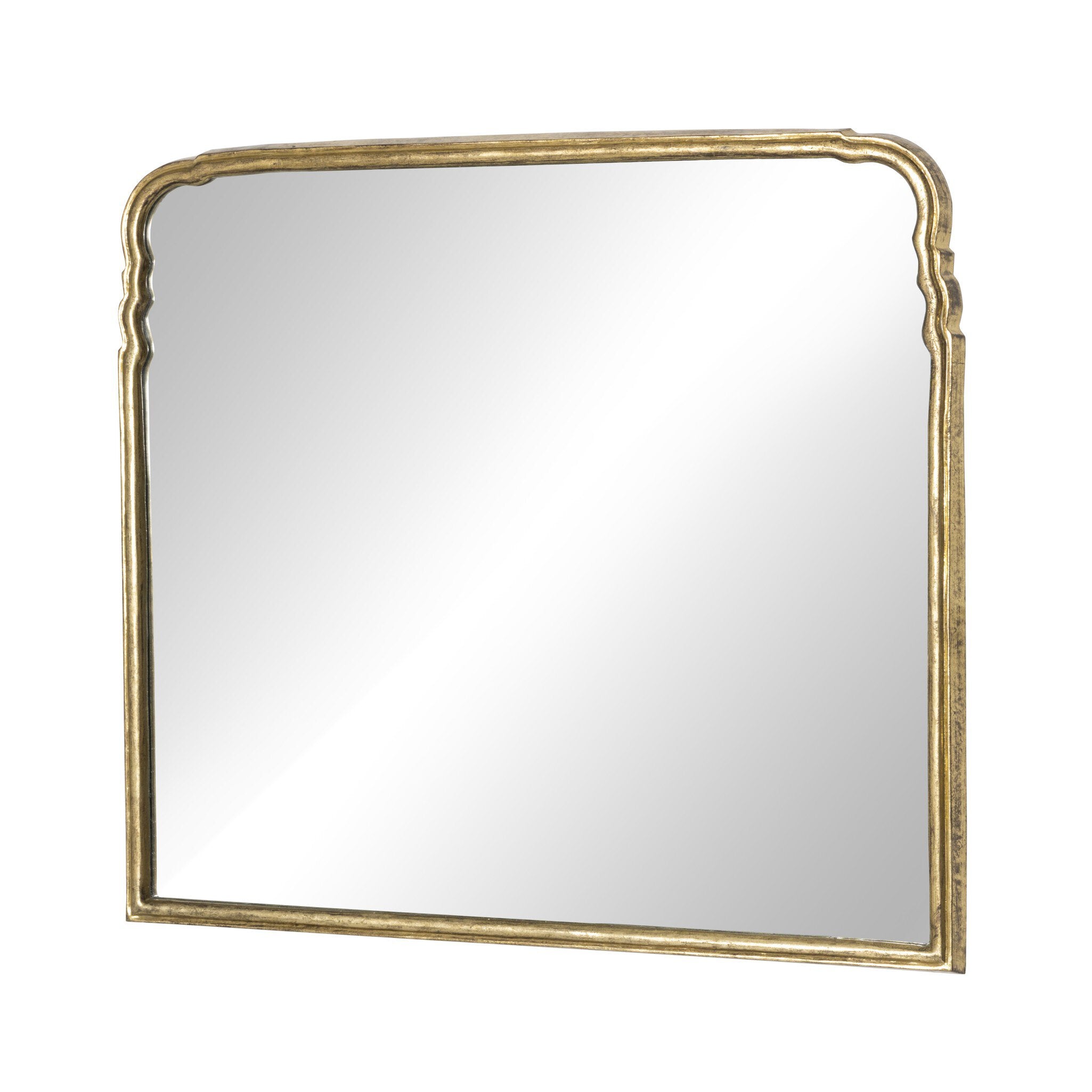 Four Hands Loire Mantel Mirror — Antiqued Gold Leaf-Mirror
