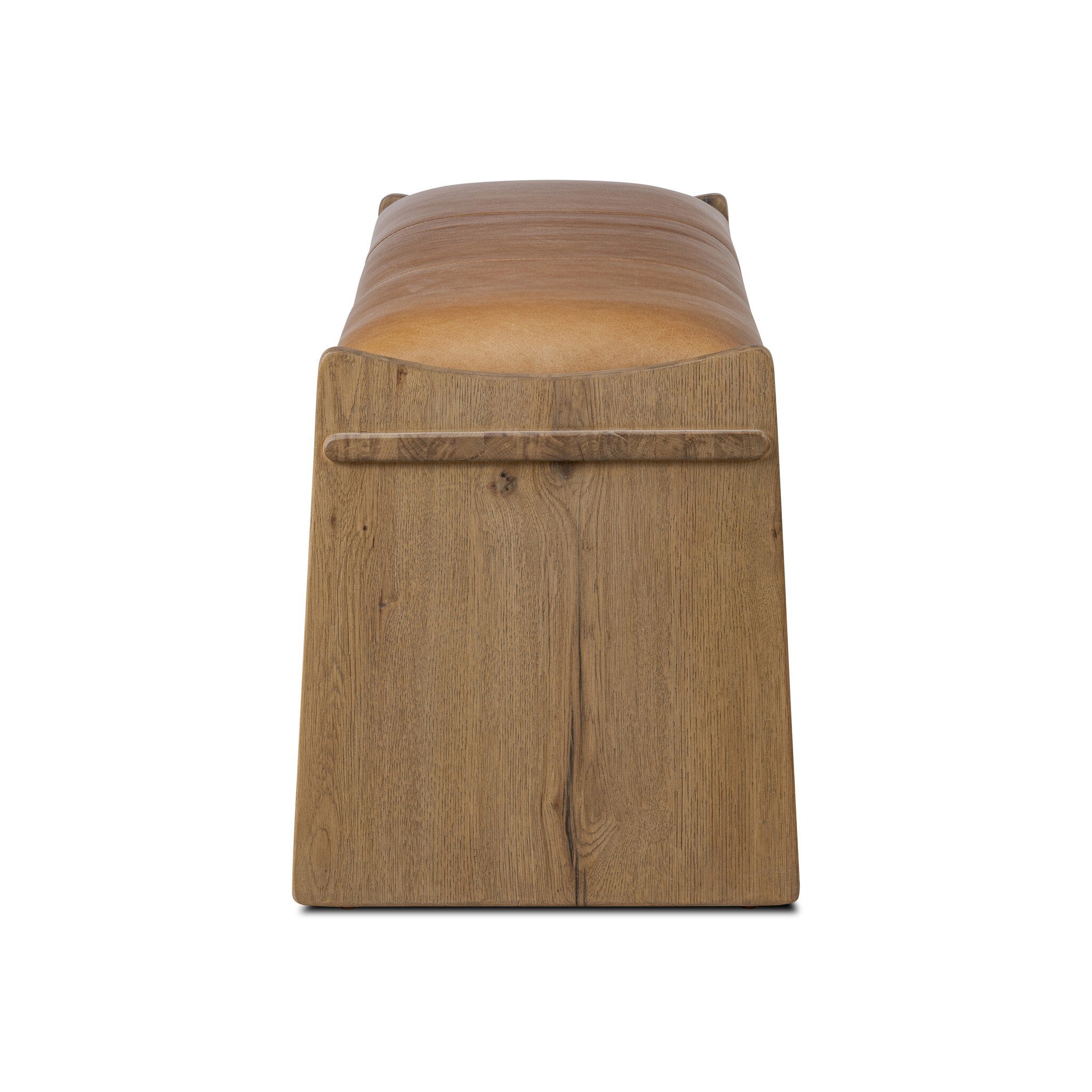 Four Hands Eros Accent Bench — Conroe Drift-Worn Oak Veneer-Worn Oak
