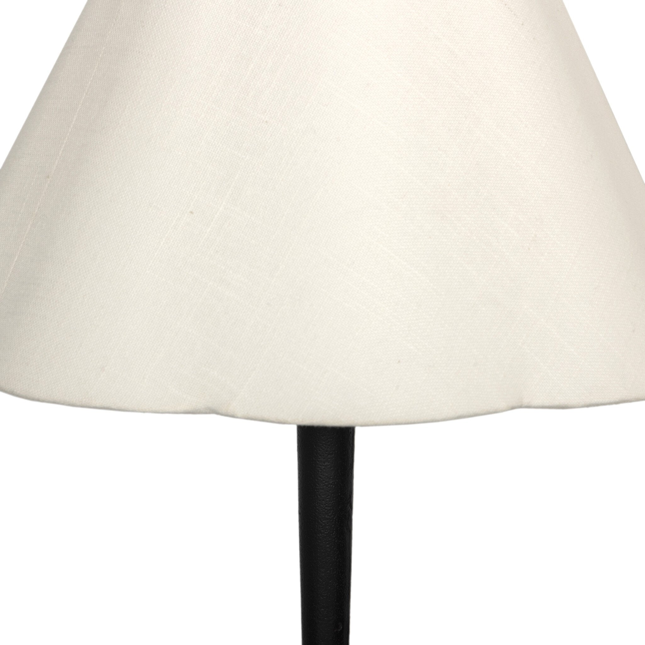 Four Hands Isabeau Floor Lamp — Cream Linen-Black Cast Iron-Black Cord