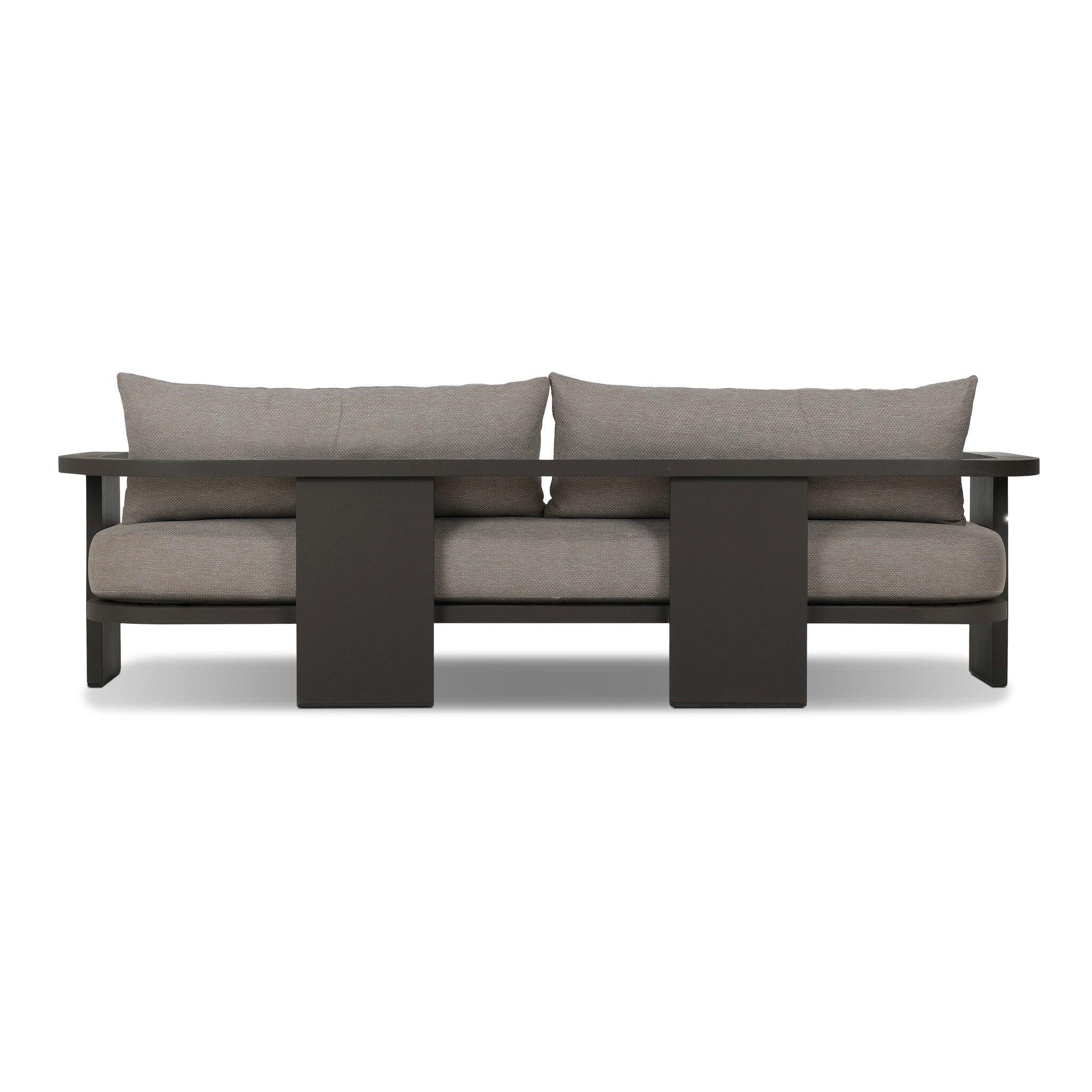 Four Hands Tahana Outdoor Metal Sofa-96" — Casa Grey-Bronze
