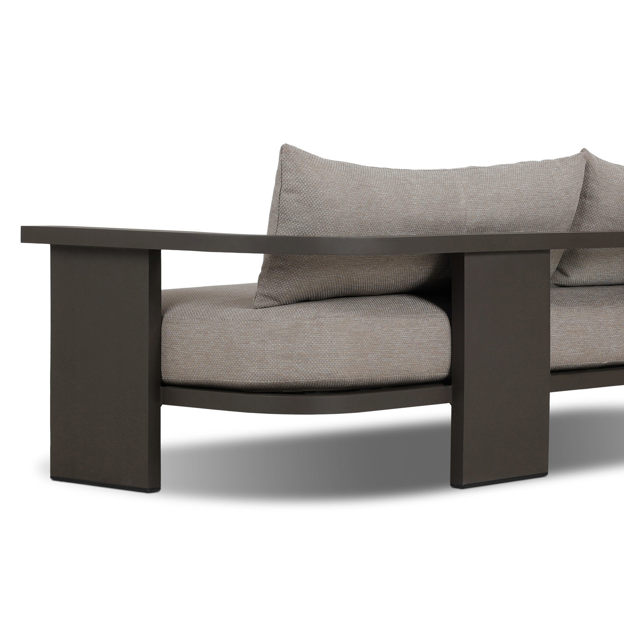 Four Hands Tahana Outdoor Metal Sofa-96" — Casa Grey-Bronze