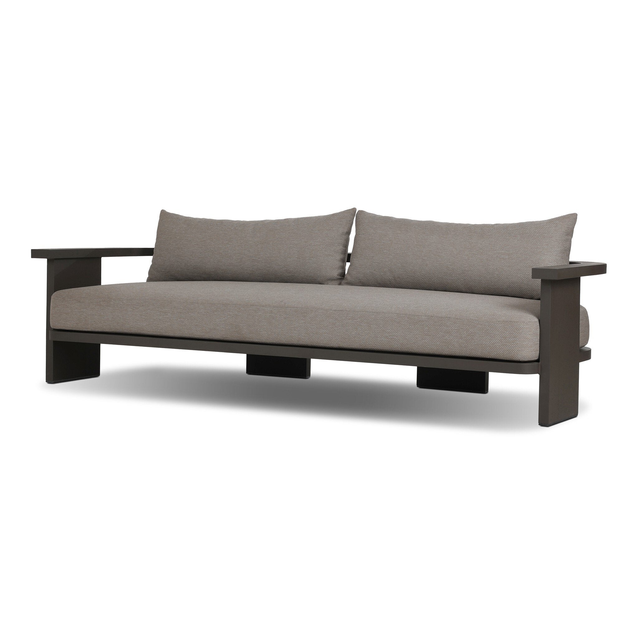 Four Hands Tahana Outdoor Metal Sofa-96" — Casa Grey-Bronze