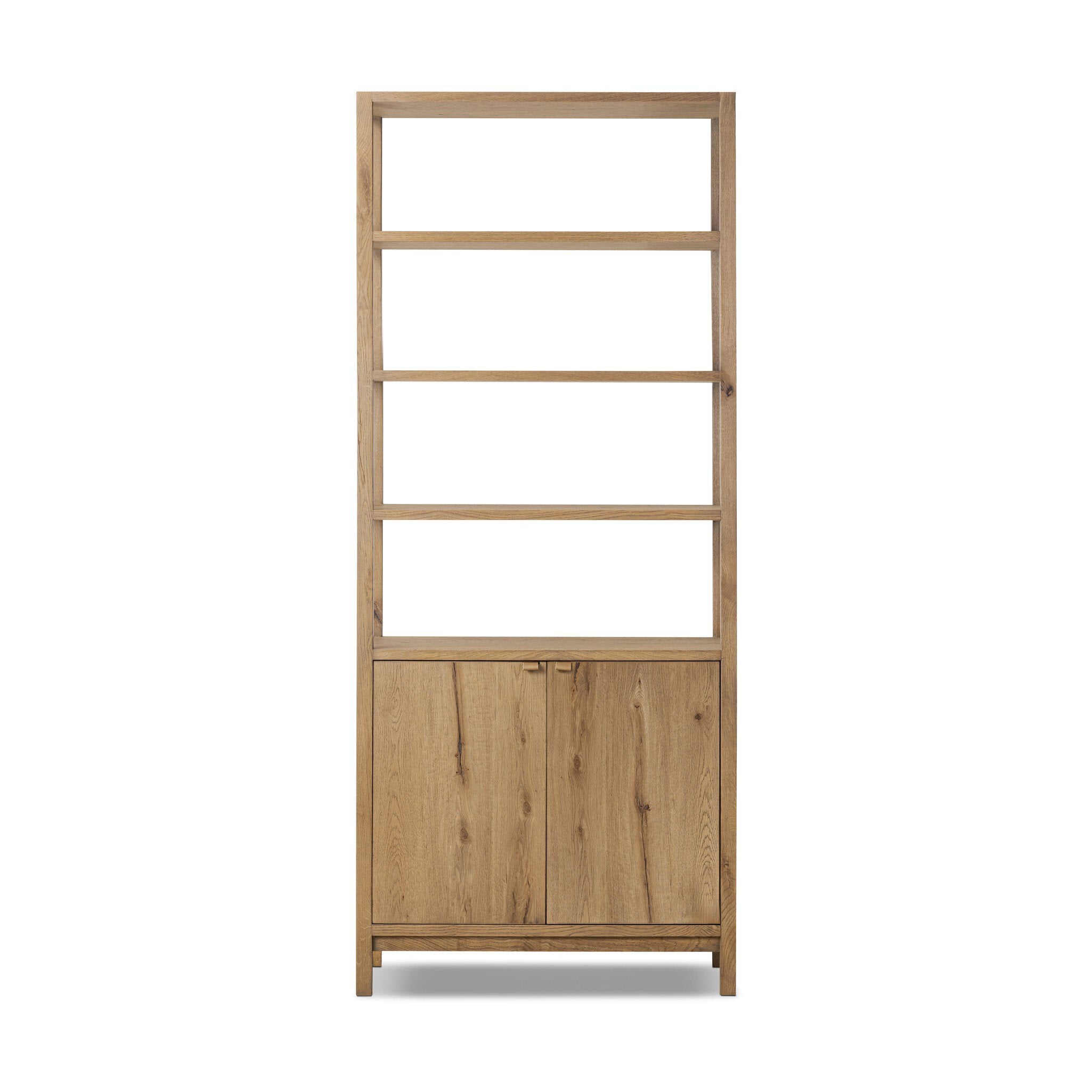 Four Hands Tula Bookcase — Worn Oak-Worn Oak Veneer-Palermo Drift