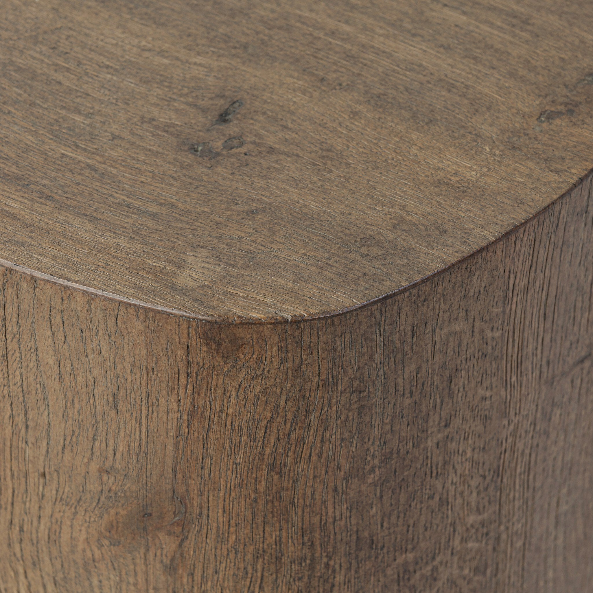 Four Hands Tycho Pedestal — Brown Oak Veneer