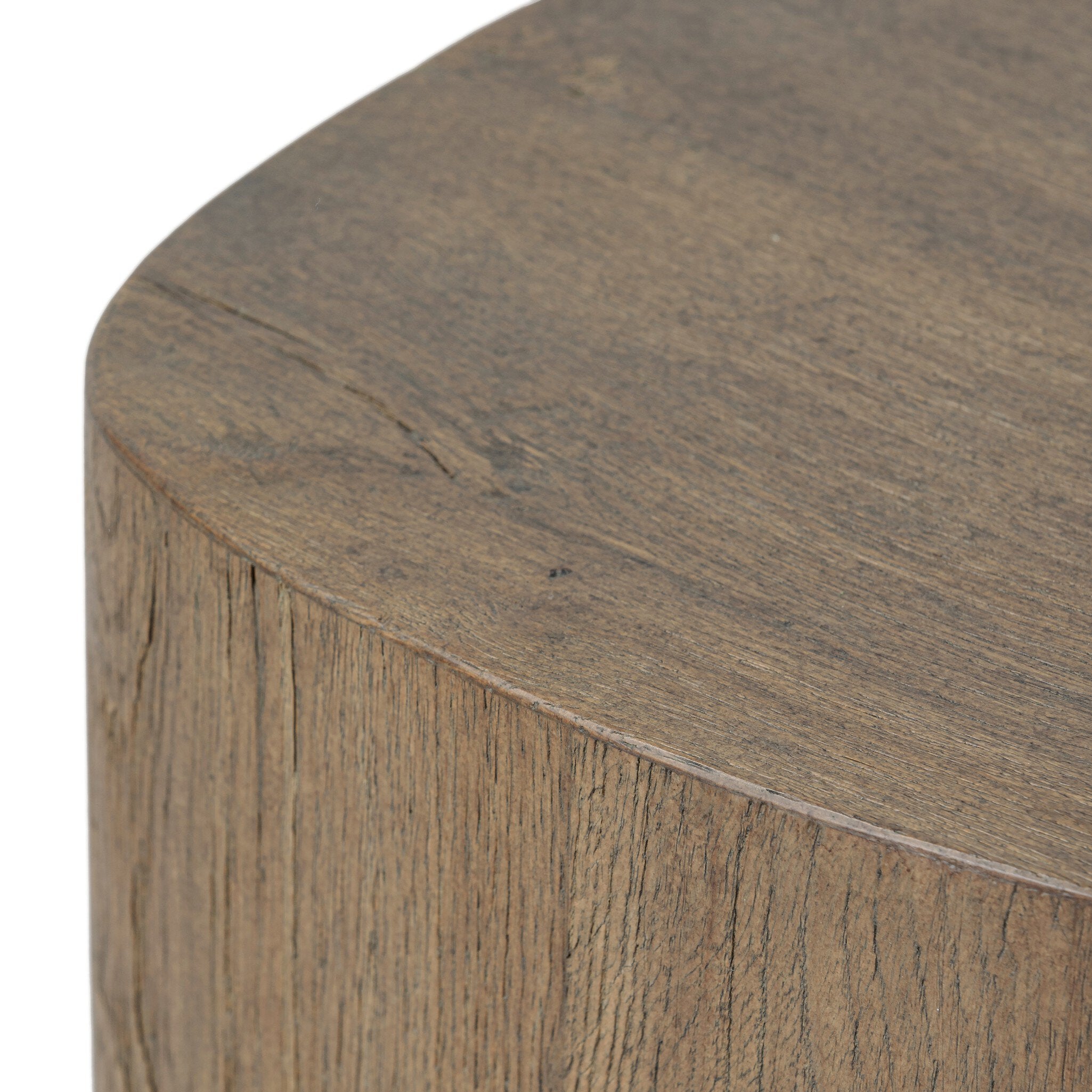 Four Hands Tycho Pedestal — Brown Oak Veneer