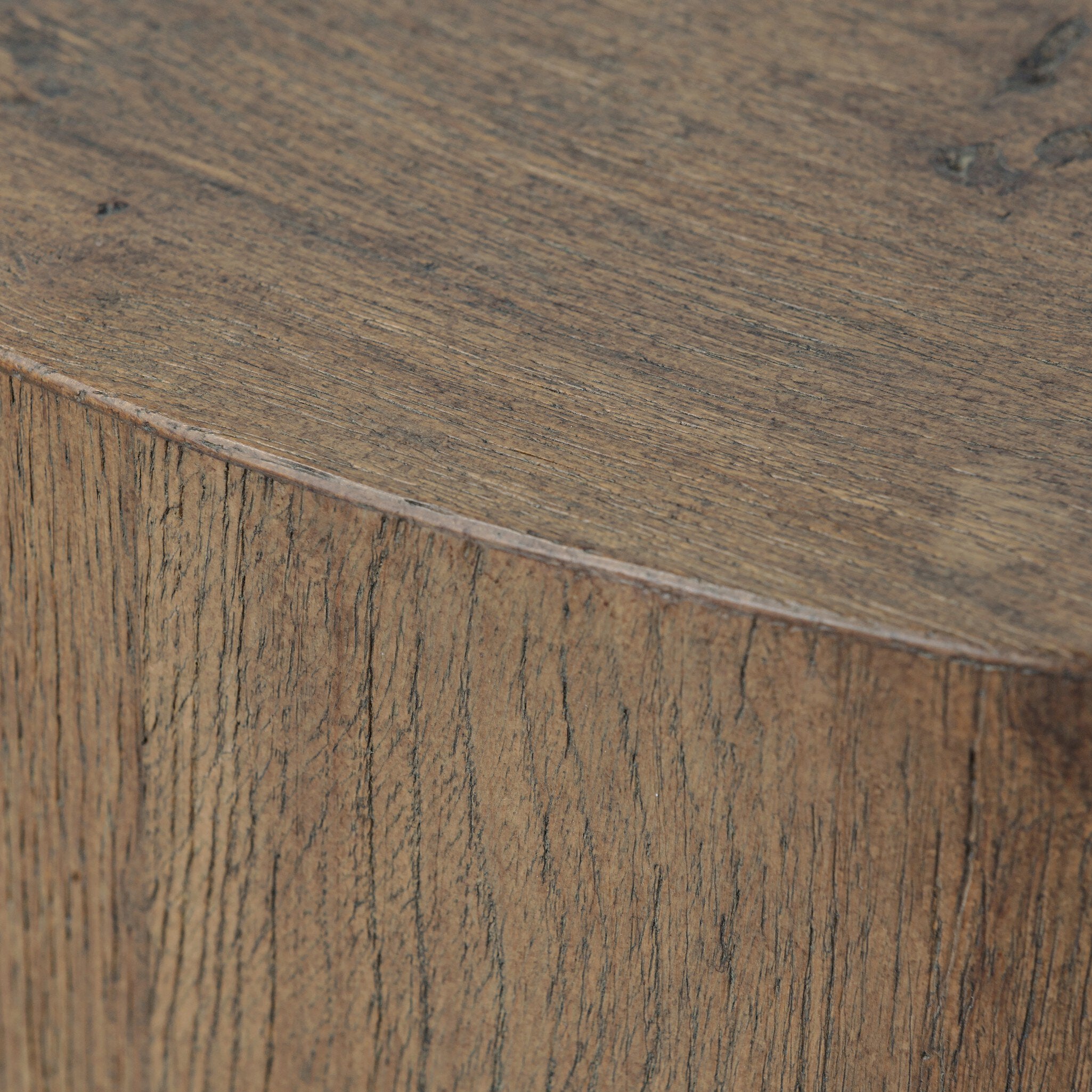 Four Hands Tycho Pedestal — Brown Oak Veneer