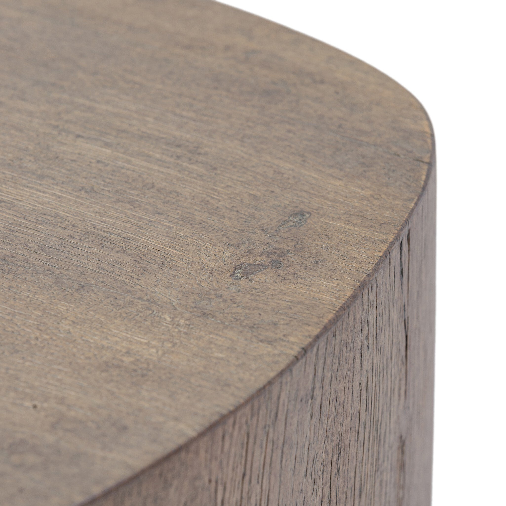 Four Hands Tycho Pedestal — Brown Oak Veneer