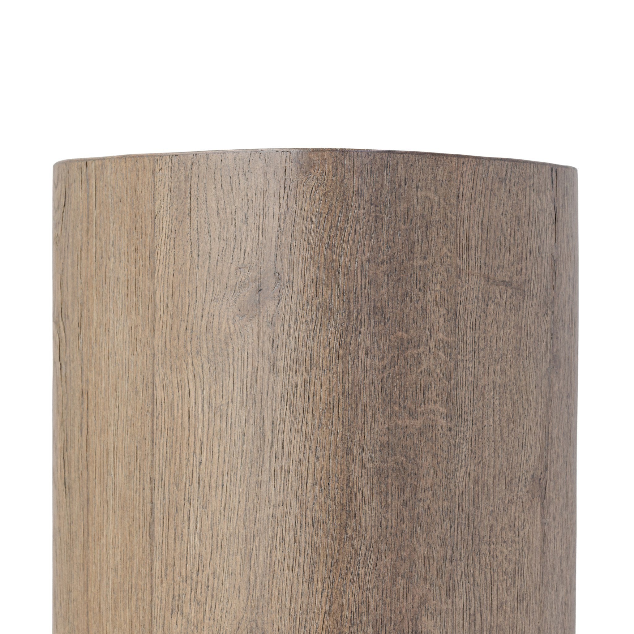 Four Hands Tycho Pedestal — Brown Oak Veneer