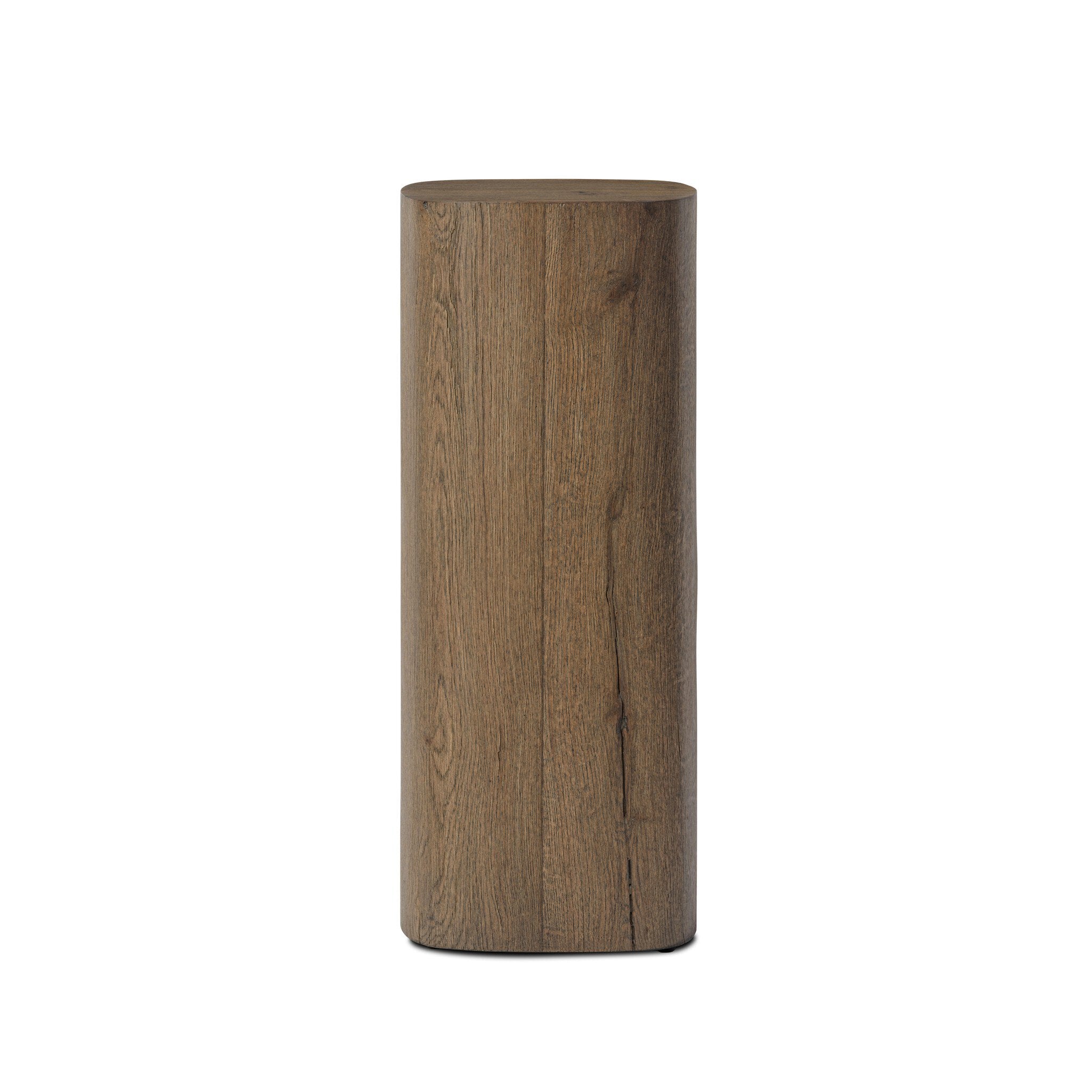 Four Hands Tycho Pedestal — Brown Oak Veneer