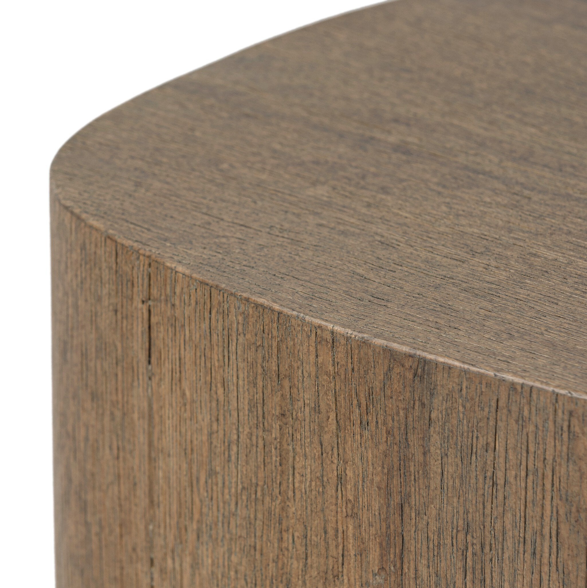Four Hands Tycho Pedestal — Brown Oak Veneer