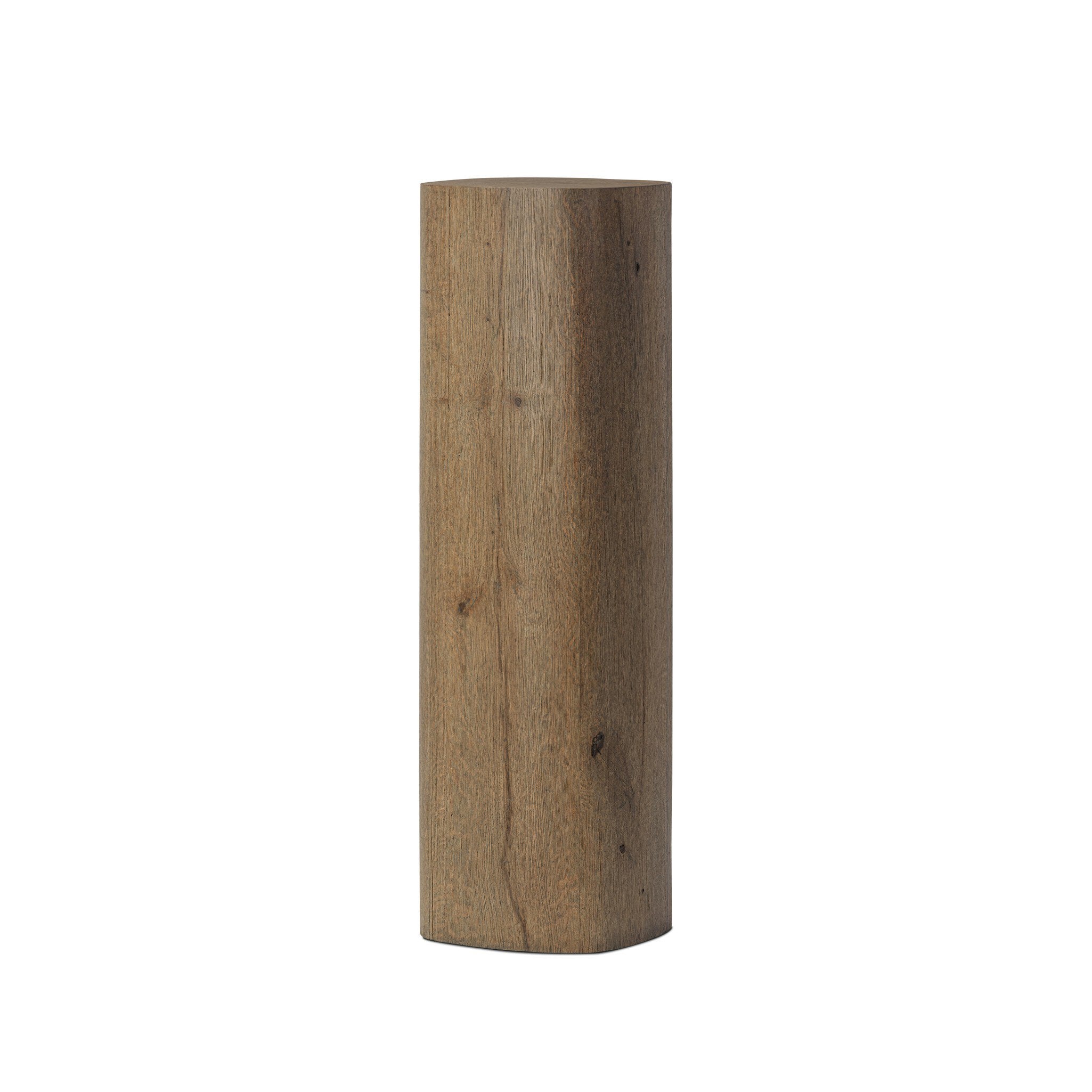 Four Hands Tycho Pedestal — Brown Oak Veneer