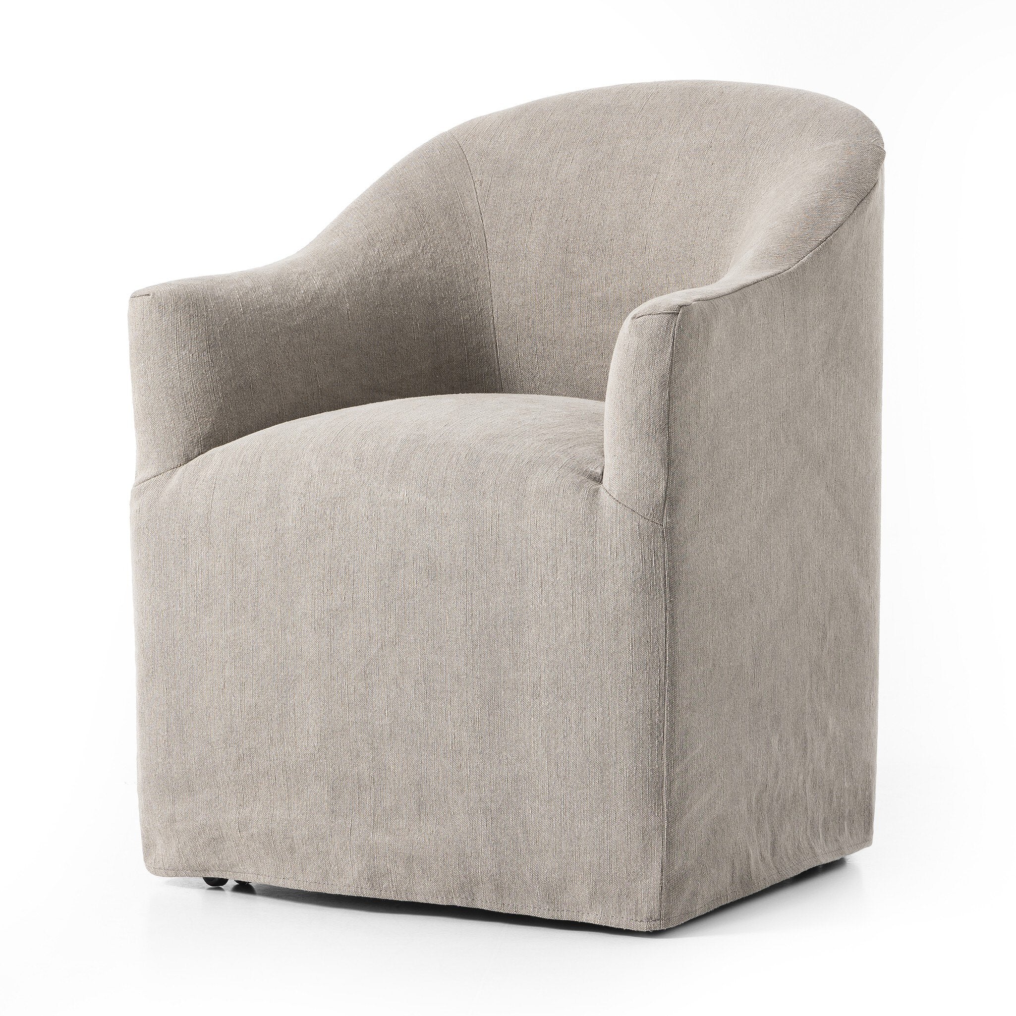 Four Hands Cove Dining Chair With Casters — Heather Twill Stone