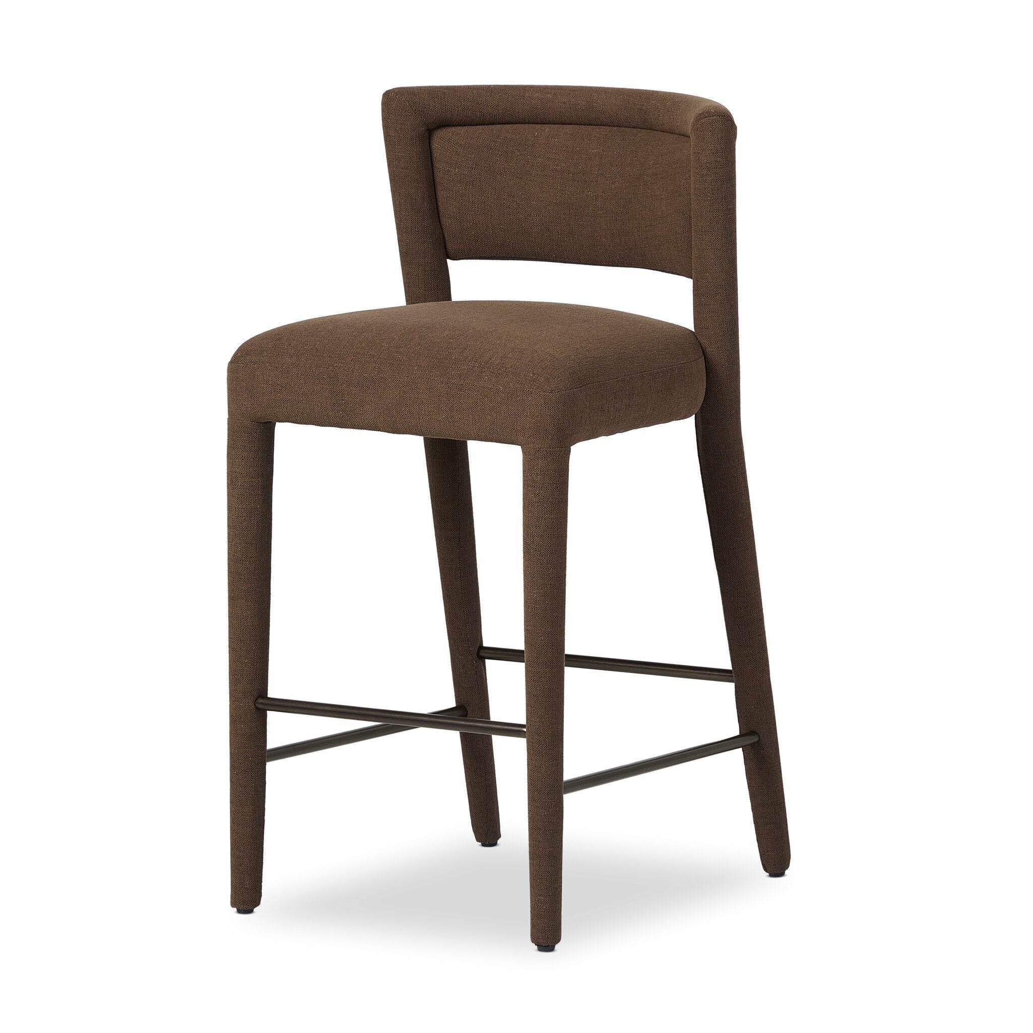 Four Hands Beverly Bar + Counter Stool — Crypton Nomad Mushroom-Gris Gunmetal Iron-Counter