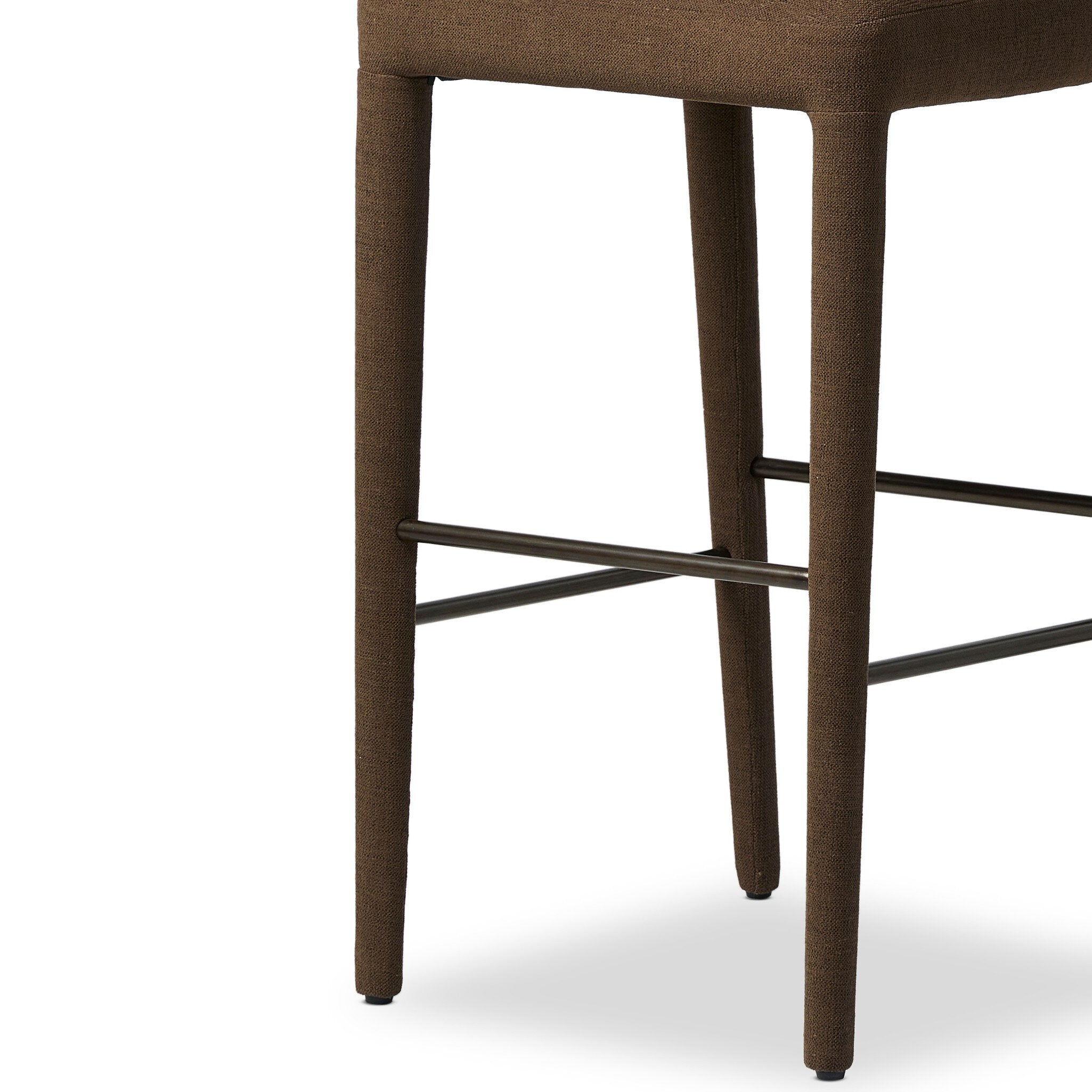 Four Hands Beverly Bar + Counter Stool — Crypton Nomad Mushroom-Gris Gunmetal Iron-Bar