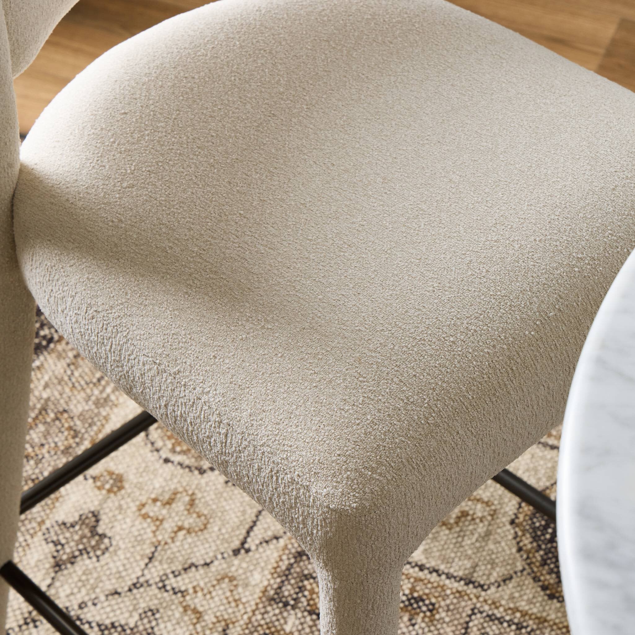 Four Hands Beverly Bar + Counter Stool — Crypton Wayfarer Snow-Gris Gunmetal Iron-Counter