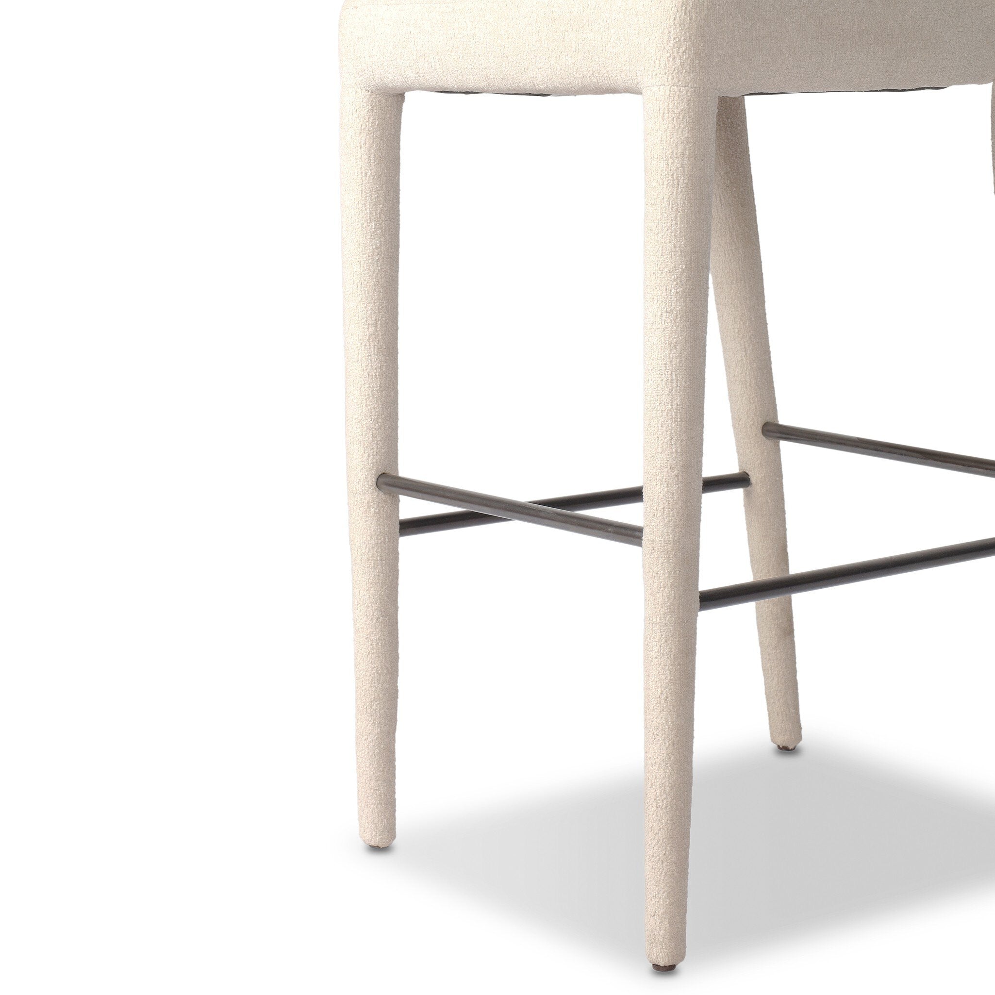 Four Hands Beverly Bar + Counter Stool — Crypton Wayfarer Snow-Gris Gunmetal Iron-Bar