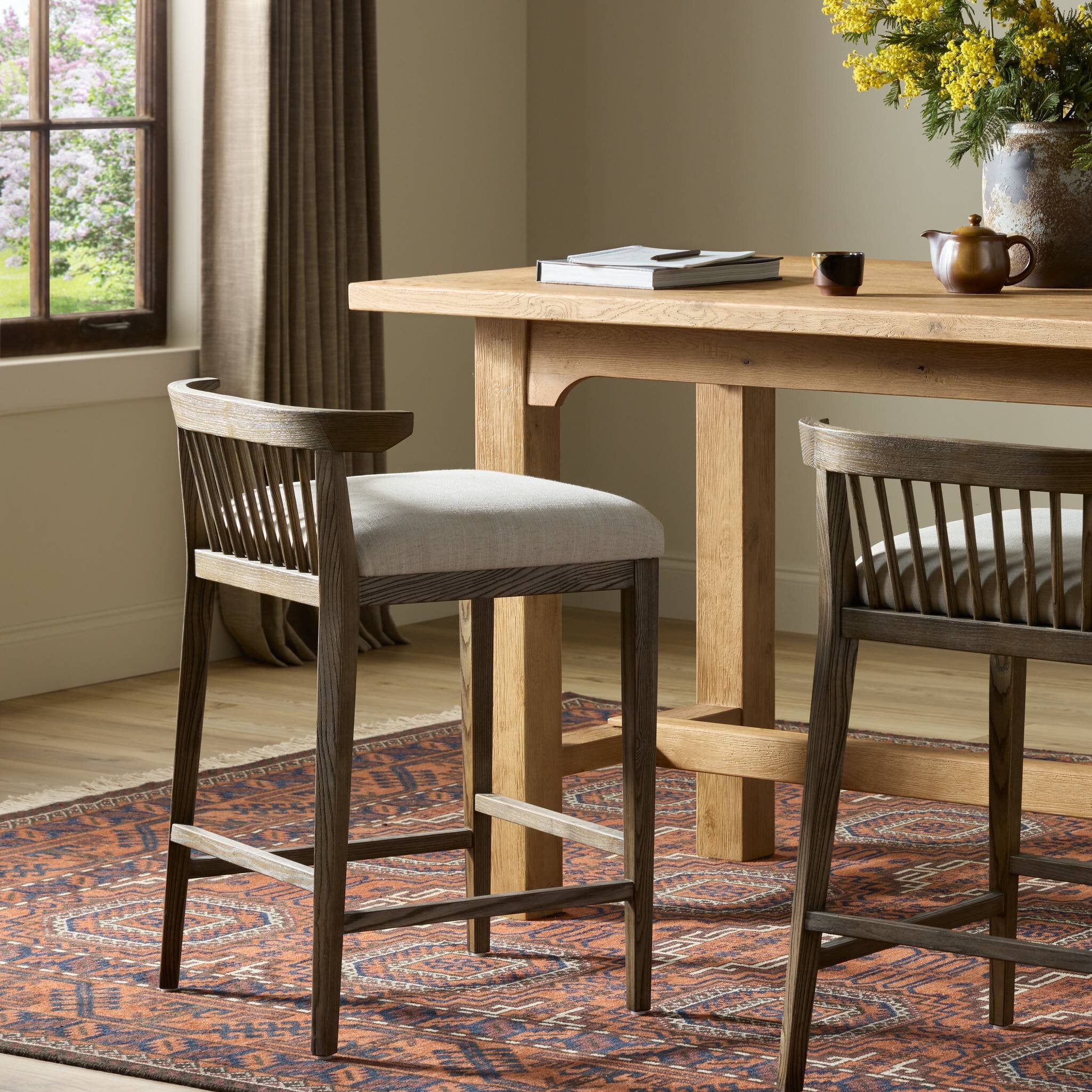 Four Hands Tullio Counter Stool — Savoy Parchment-Drifted Ash-Counter