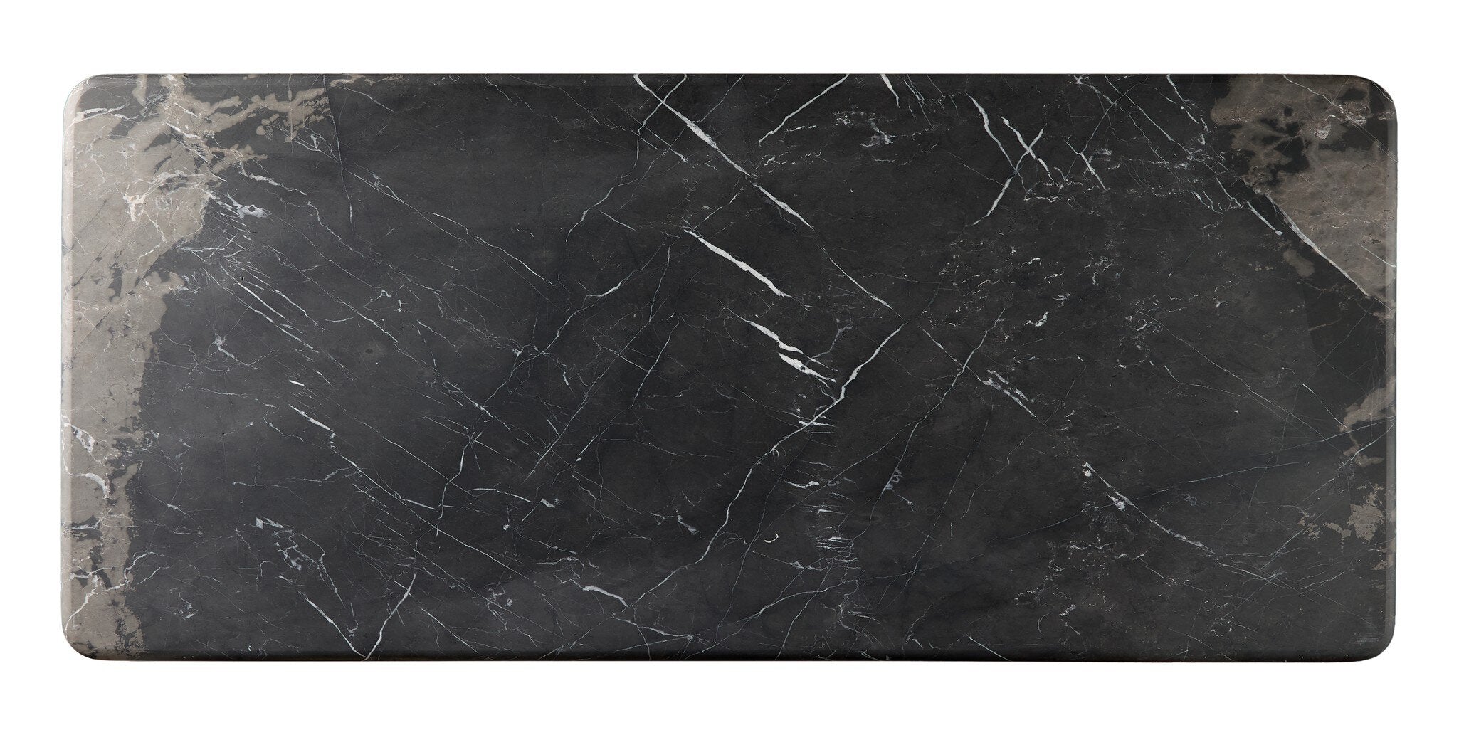 Four Hands Tatum Desk — Walnut Natural-Black Marble-Black Steel