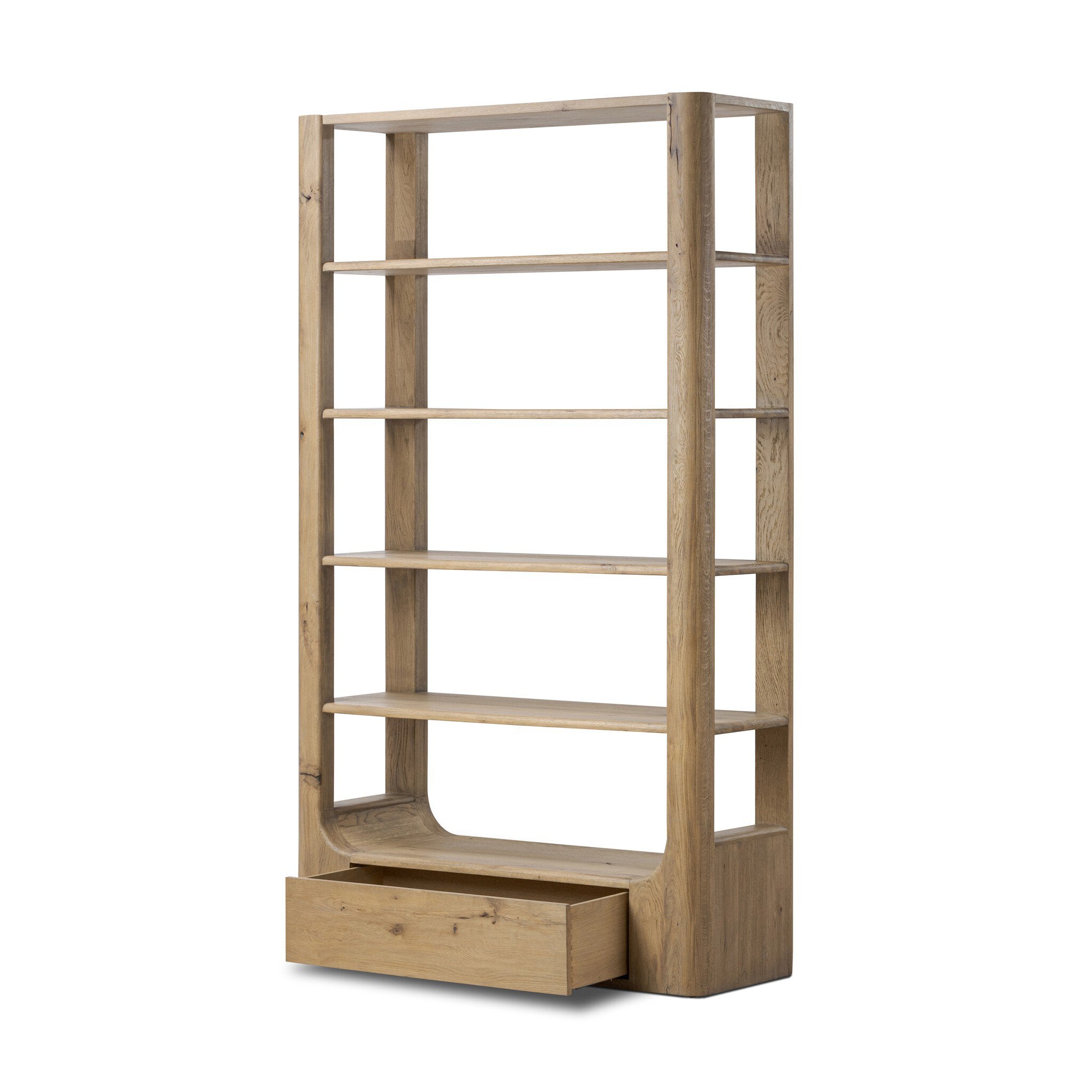 Four Hands Lloyd Bookcase — Aged Natural Oak-Aged Natural Oak Veneer