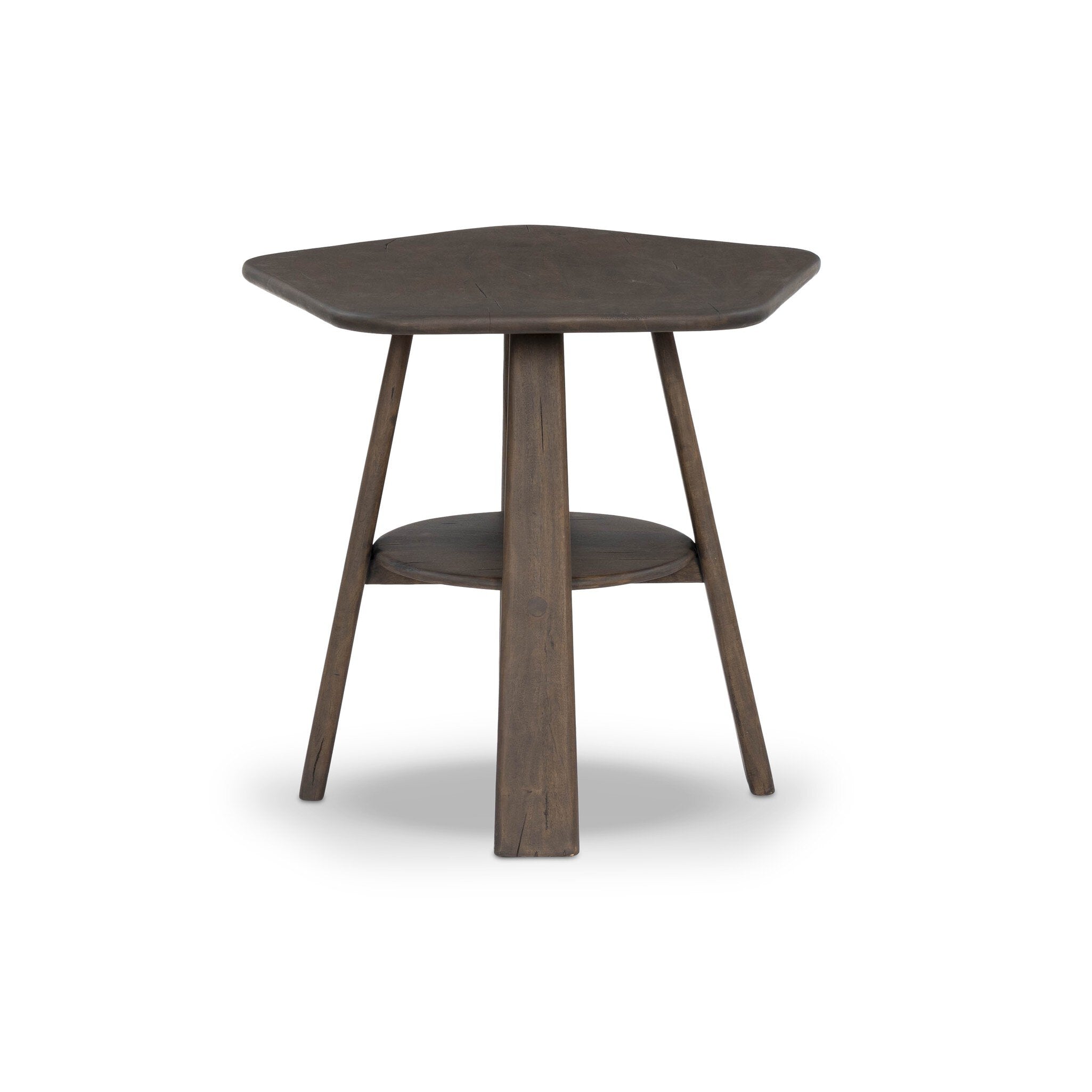 Four Hands Brennon End Table — Aged Belgium Bleach