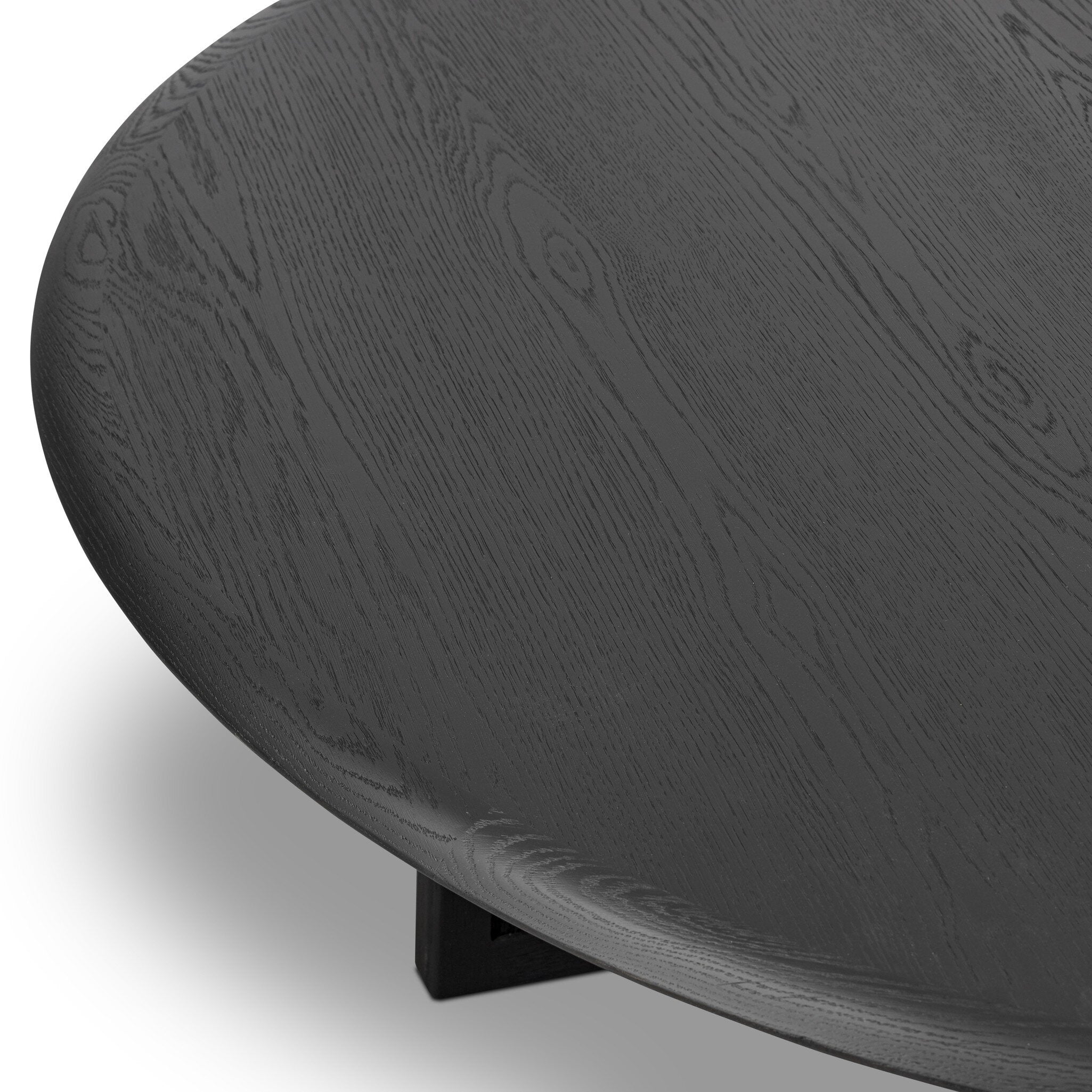 Four Hands Rosenell Round Coffee Table — Black Oak Veneer-Black Oak Solid-Black Paper Cord