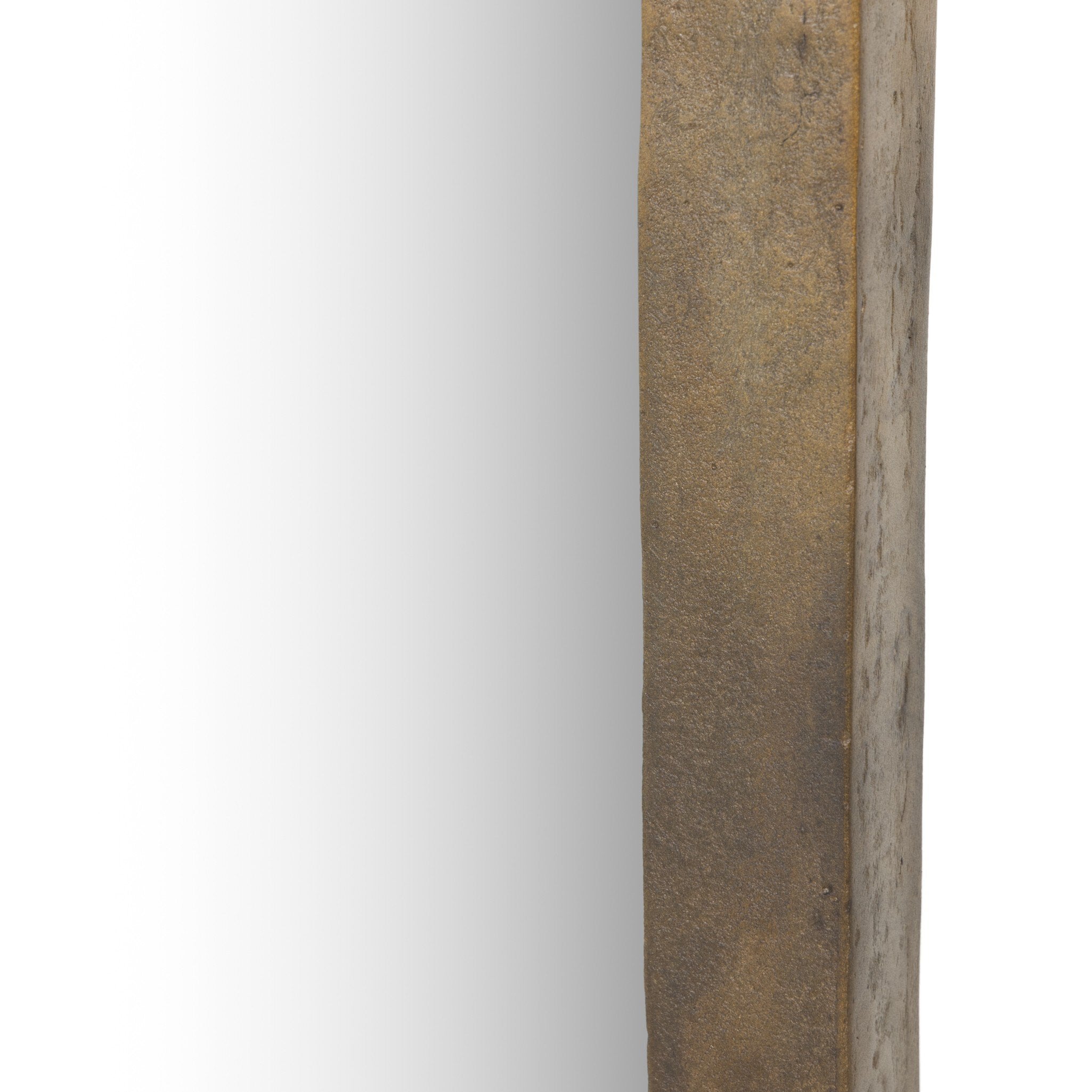 Four Hands Regis Floor Mirror — Antiqued Brass Aluminum-Mirror