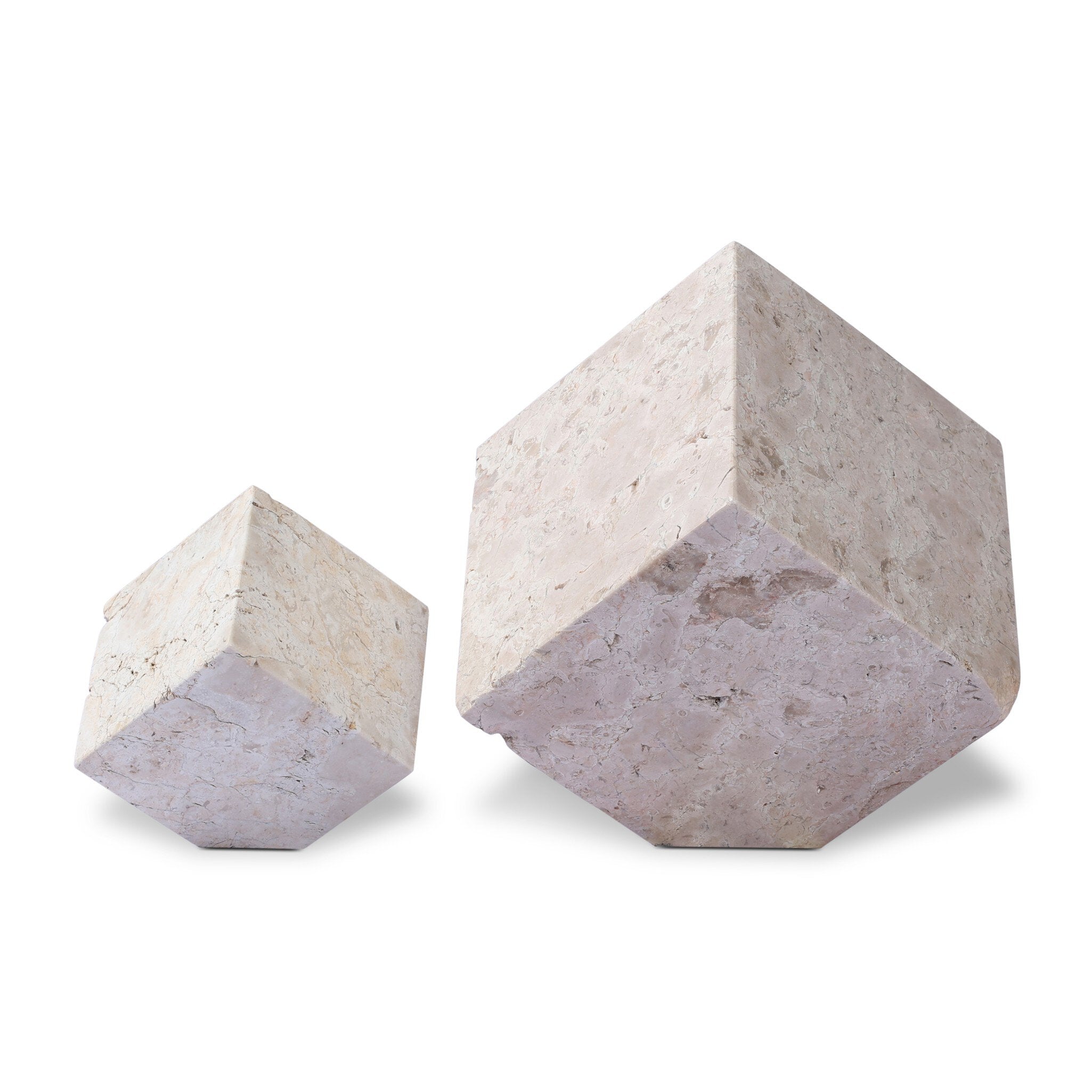 Four Hands Travertine Cube Sculpture Set — Romano Fosse Travertine