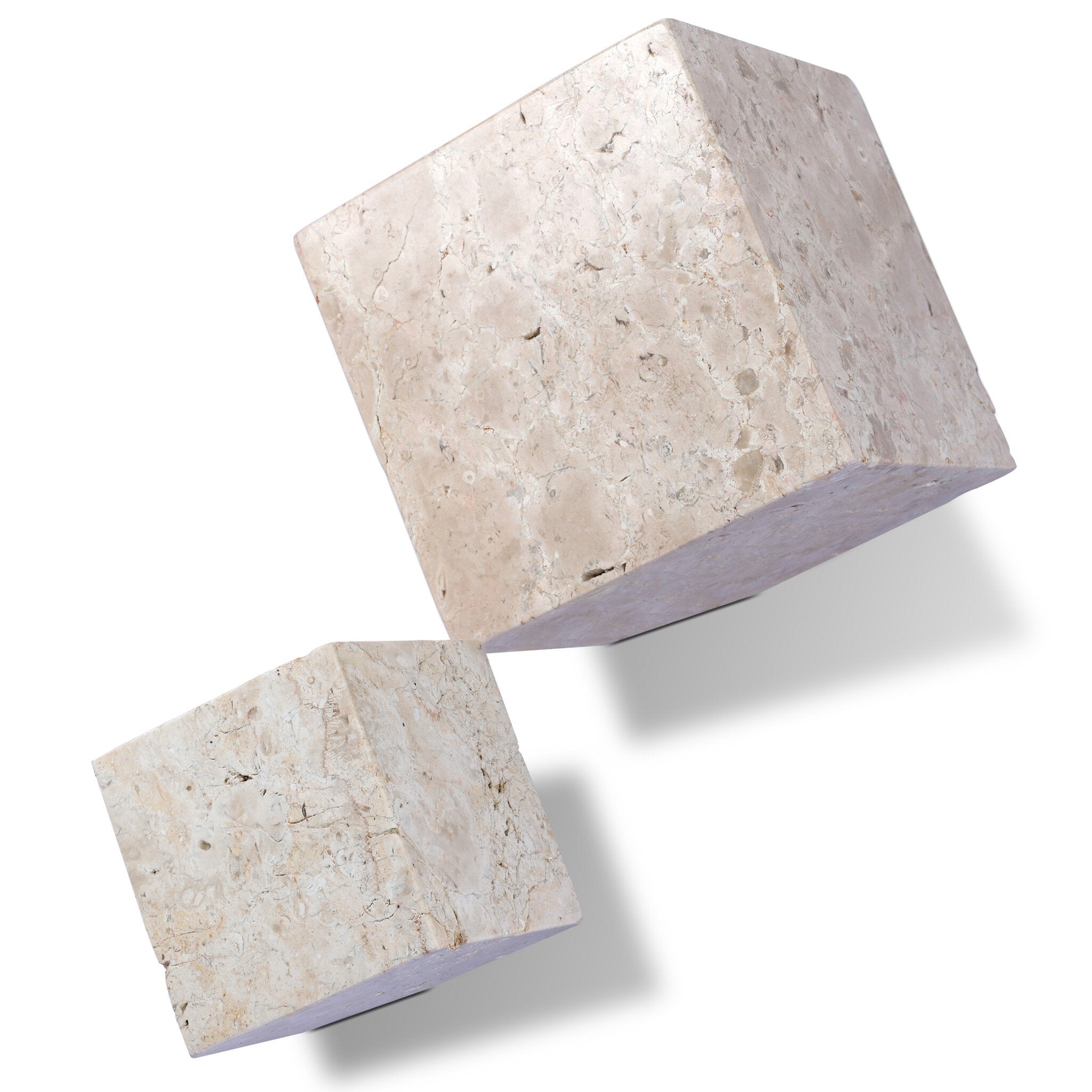 Four Hands Travertine Cube Sculpture Set — Romano Fosse Travertine