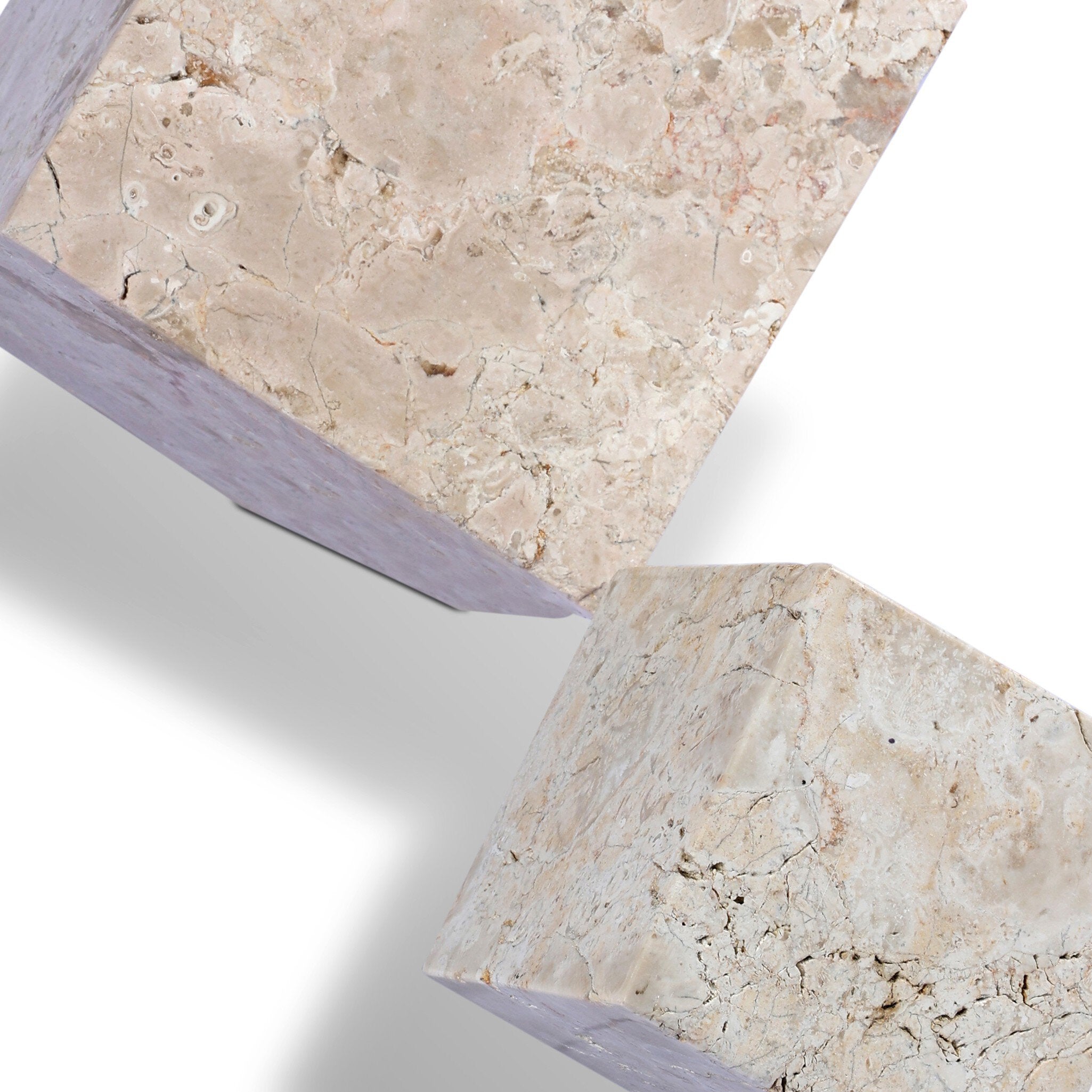 Four Hands Travertine Cube Sculpture Set — Romano Fosse Travertine