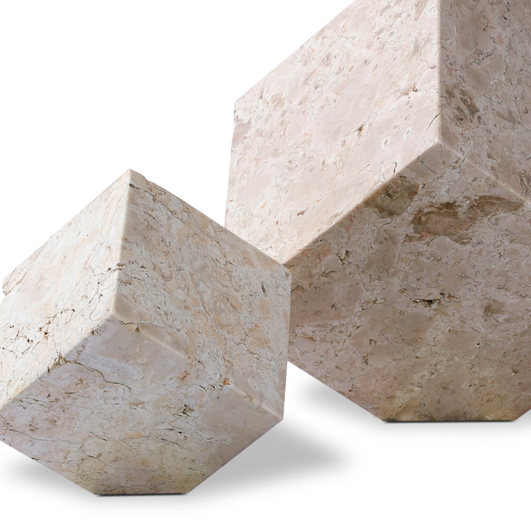 Four Hands Travertine Cube Sculpture Set — Romano Fosse Travertine